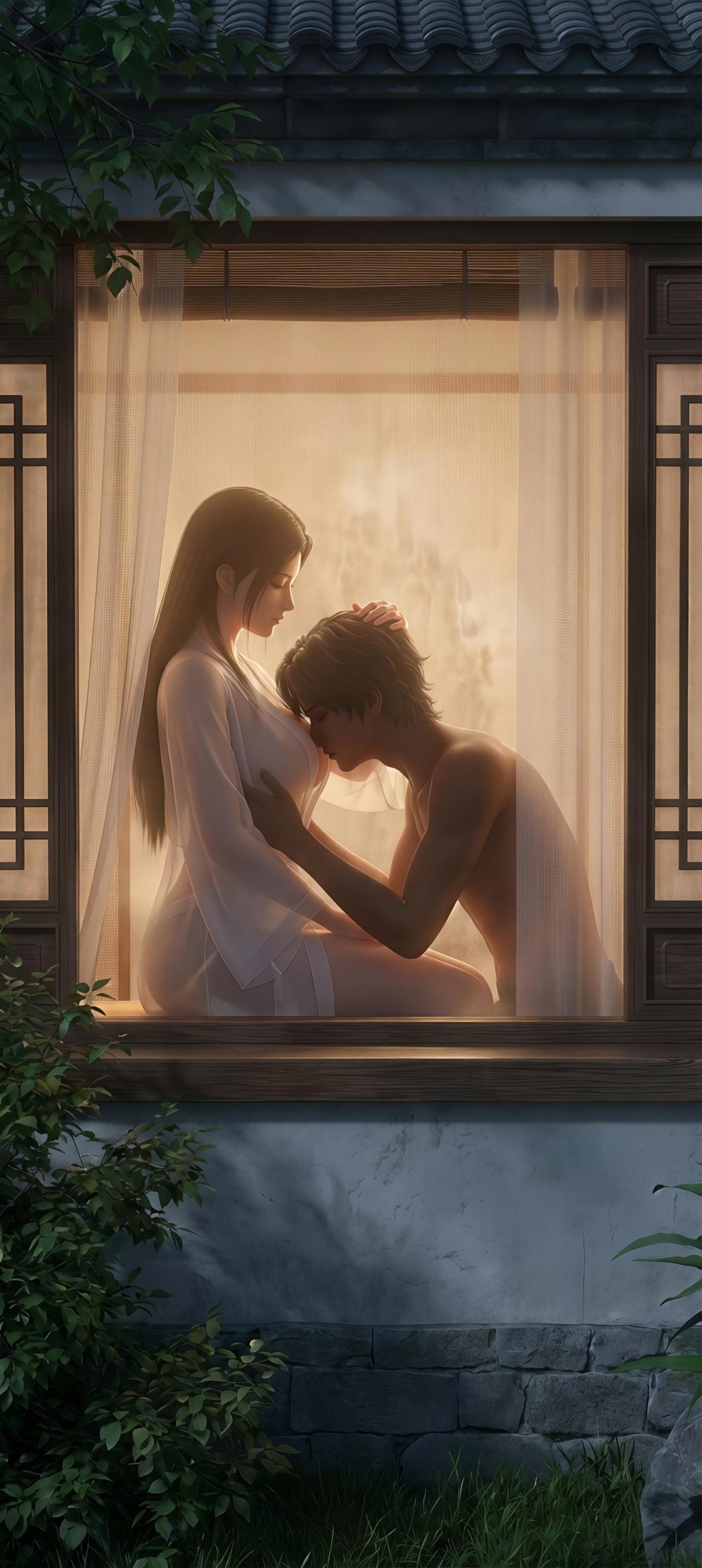 AI生成アニメ少女 - 陸雪琪 月文心：白い古風の巨乳露点庭院交合 96P