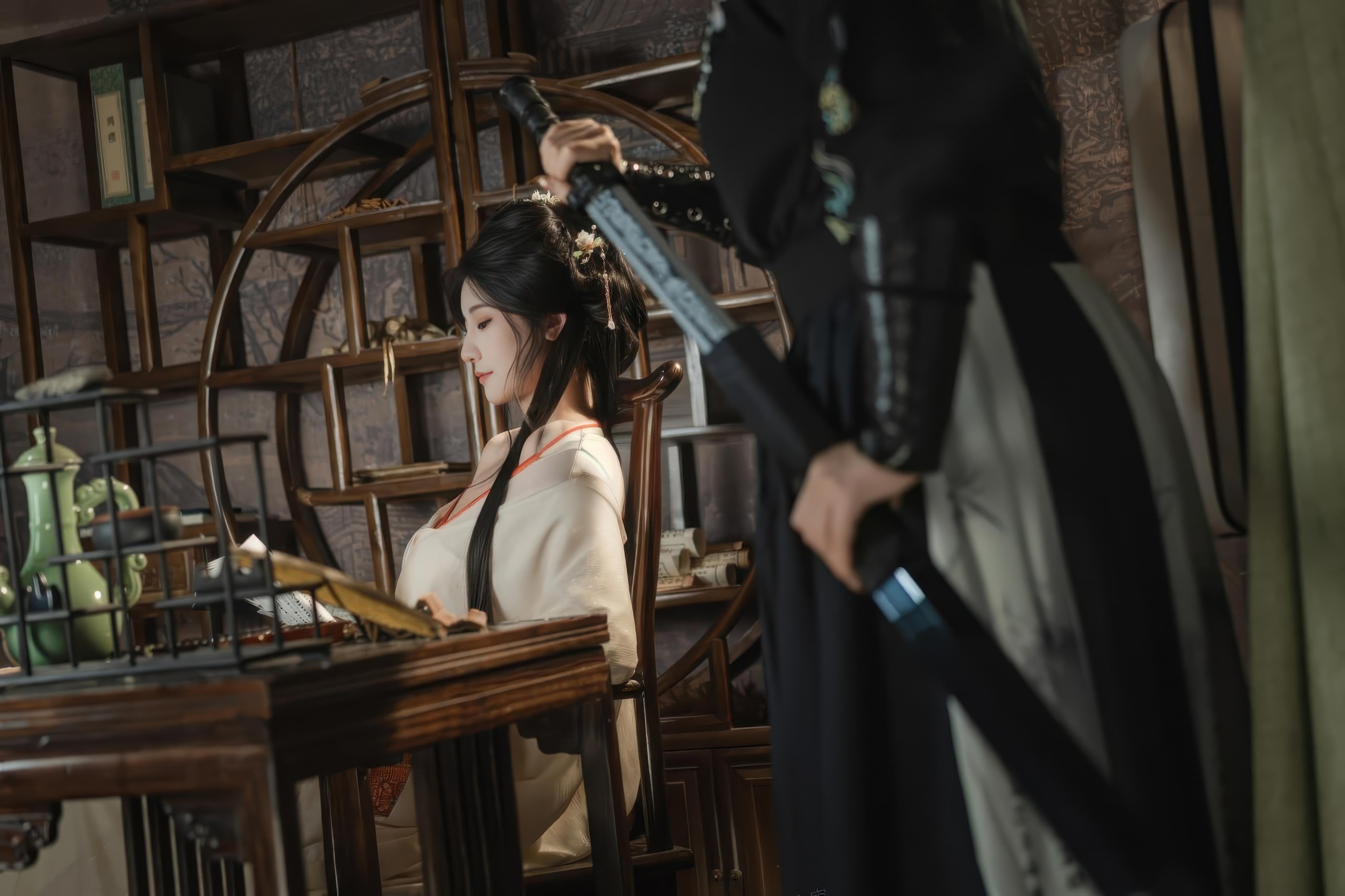 [Private] Xinglan is called Lanmei by Lan - Passionate Bondage: Ancient Style Rope Binding with Sheer Fabric, Big Breasts, and Exposed Points 74P1V