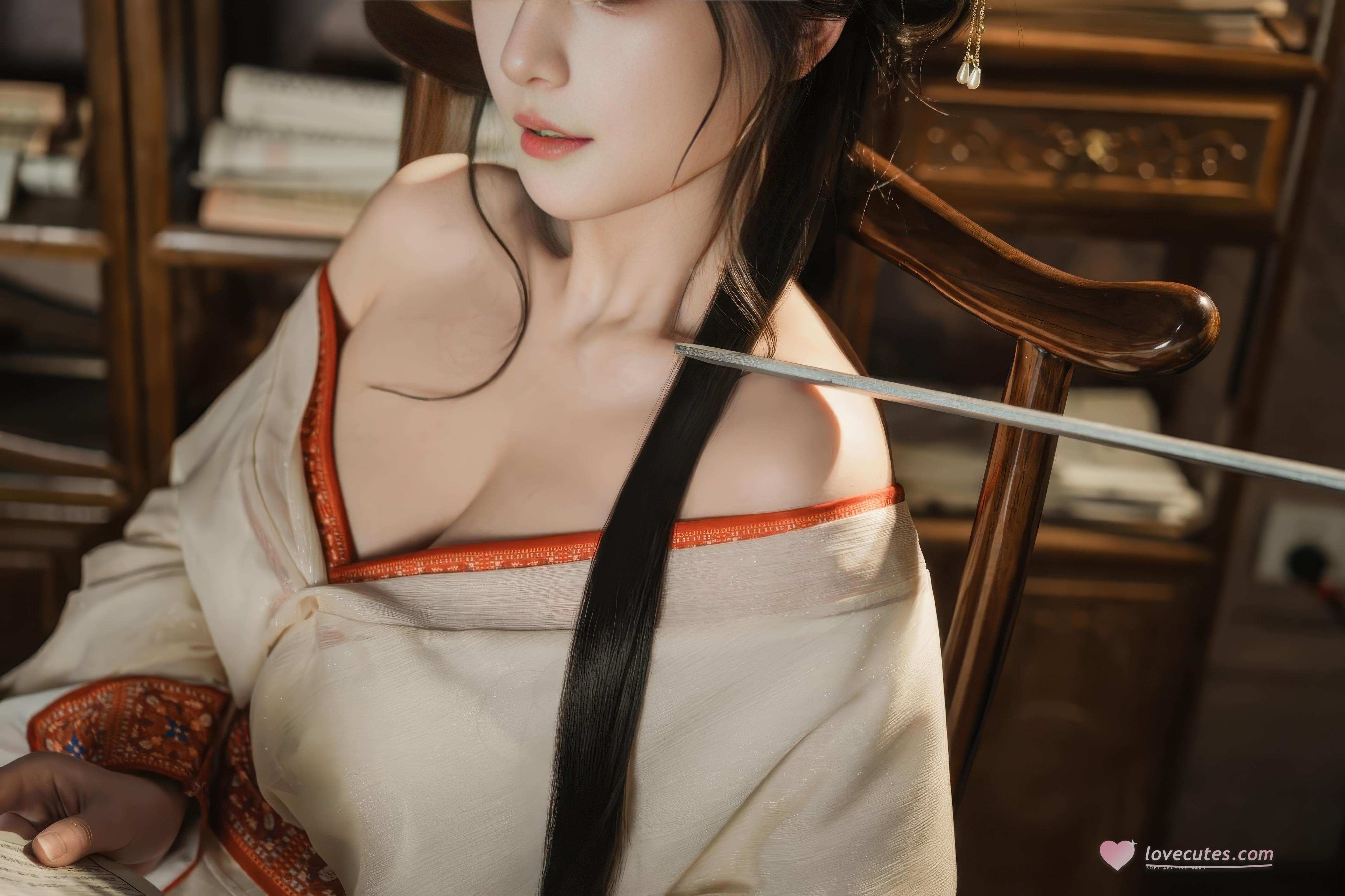 [Private] Xinglan is called Lanmei by Lan - Passionate Bondage: Ancient Style Rope Binding with Sheer Fabric, Big Breasts, and Exposed Points 74P1V