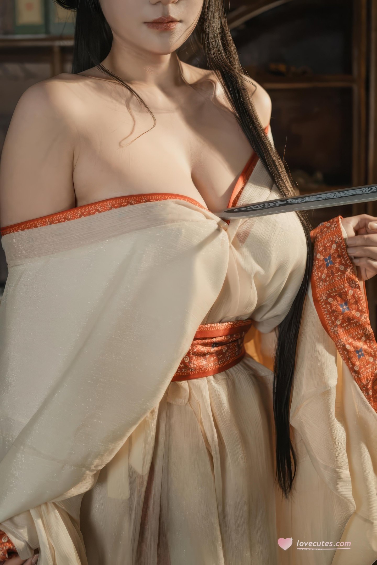 [Private] Xinglan is called Lanmei by Lan - Passionate Bondage: Ancient Style Rope Binding with Sheer Fabric, Big Breasts, and Exposed Points 74P1V