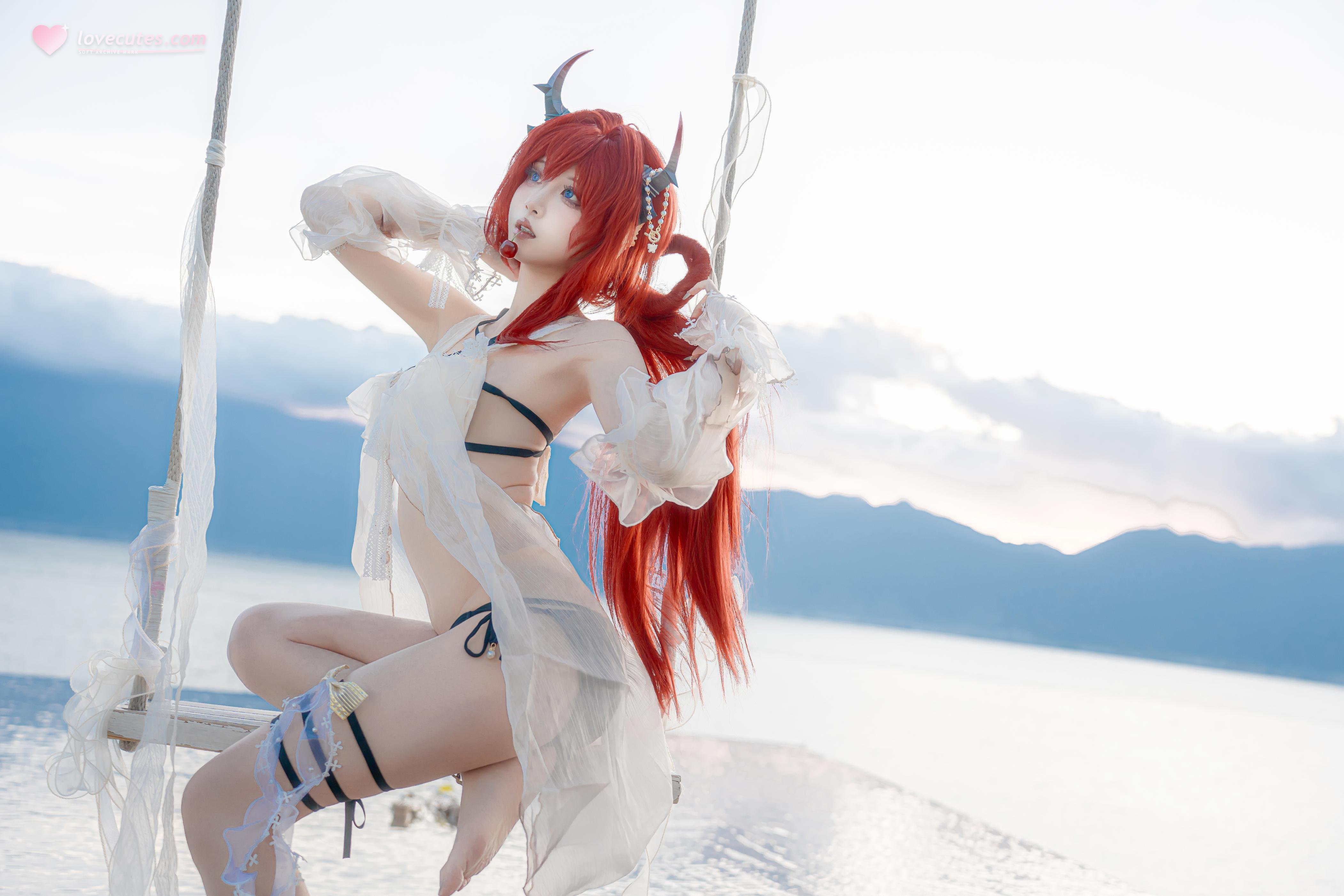 '[cosplay] 纸悦Etsu_ko - 明日方舟 史尔特尔 Bikinis: Tái hiện cảnh nước nhẹ nhàng của ác quỷ tóc đỏ 37P'