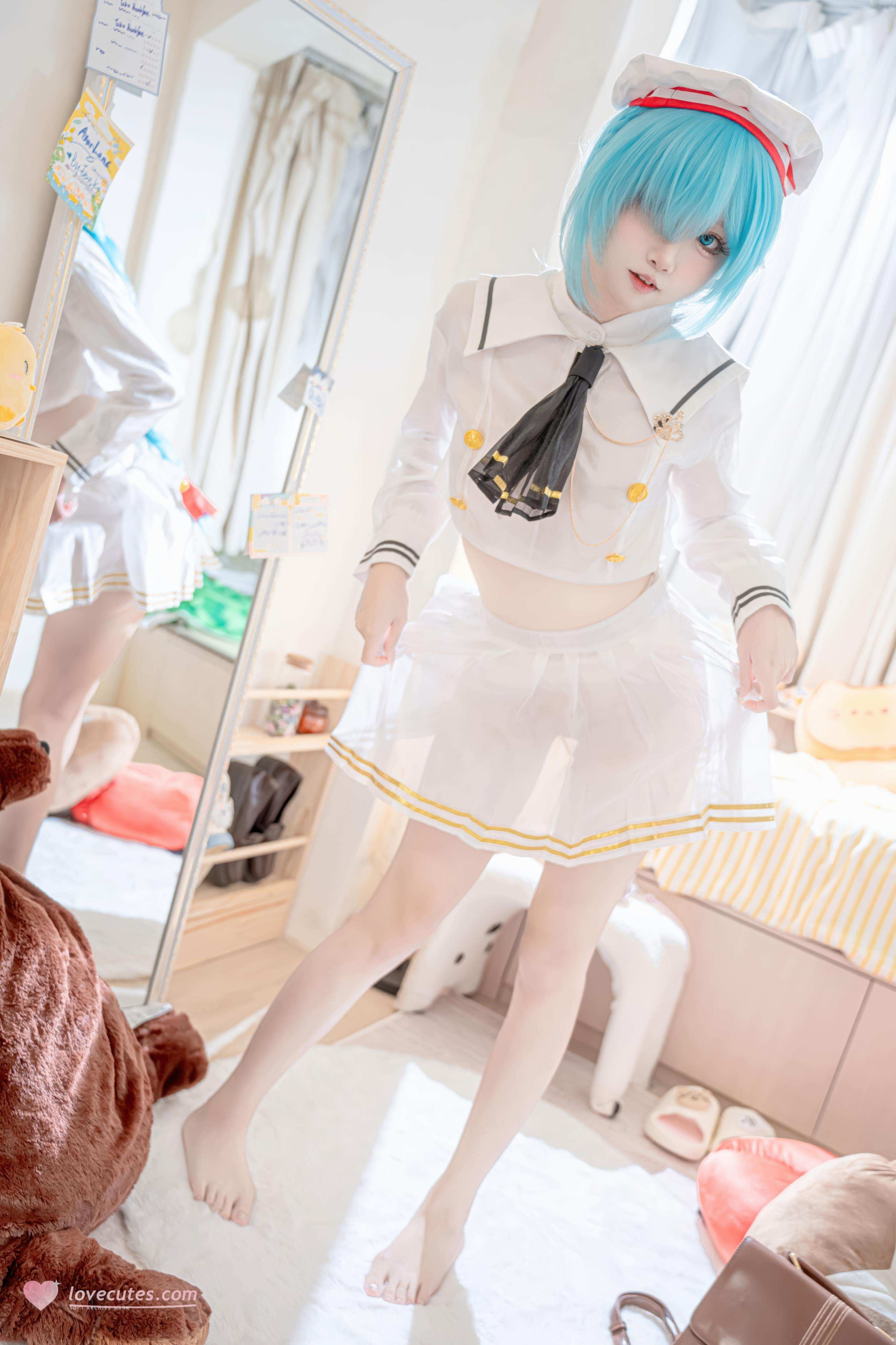[costume] Giấy Nguyệt Etsu_ko - Đột Kích Xanh Janus JK: Áo Thủy Thủ Tất Trắng Tóc Xanh Dài, Tái Hiện Ngọt Ngào 58P