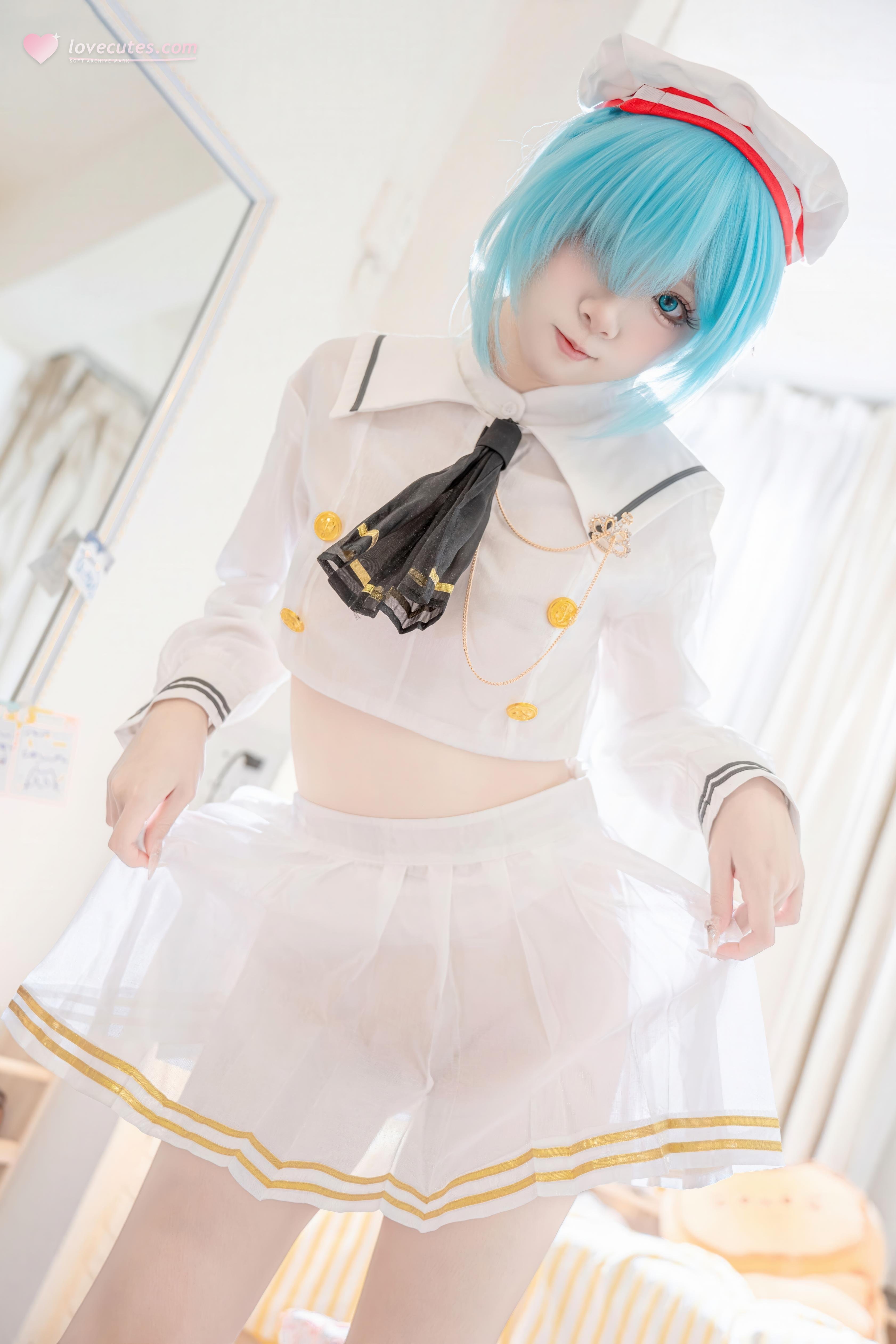 [costume] Giấy Nguyệt Etsu_ko - Đột Kích Xanh Janus JK: Áo Thủy Thủ Tất Trắng Tóc Xanh Dài, Tái Hiện Ngọt Ngào 58P