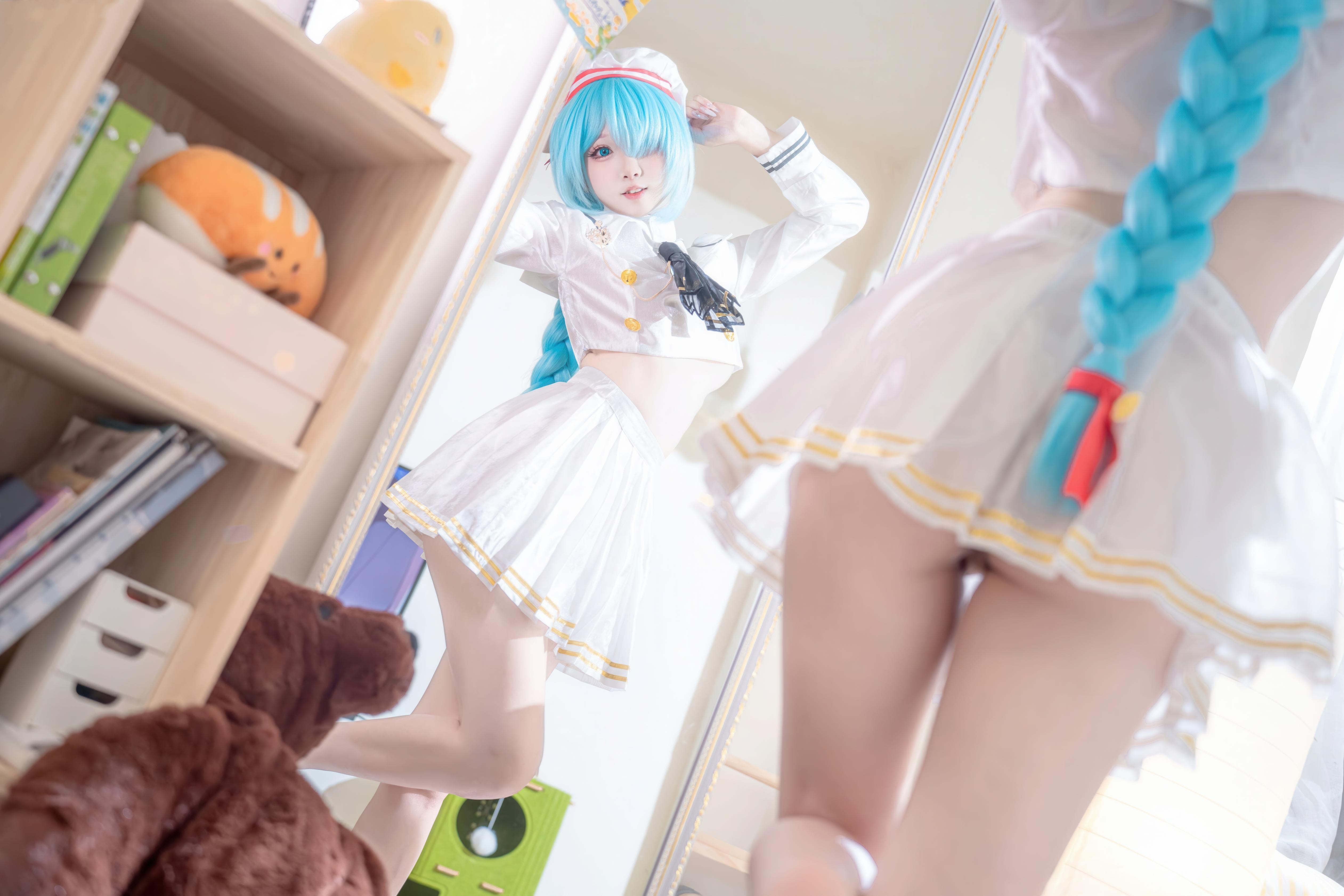 [costume] Giấy Nguyệt Etsu_ko - Đột Kích Xanh Janus JK: Áo Thủy Thủ Tất Trắng Tóc Xanh Dài, Tái Hiện Ngọt Ngào 58P