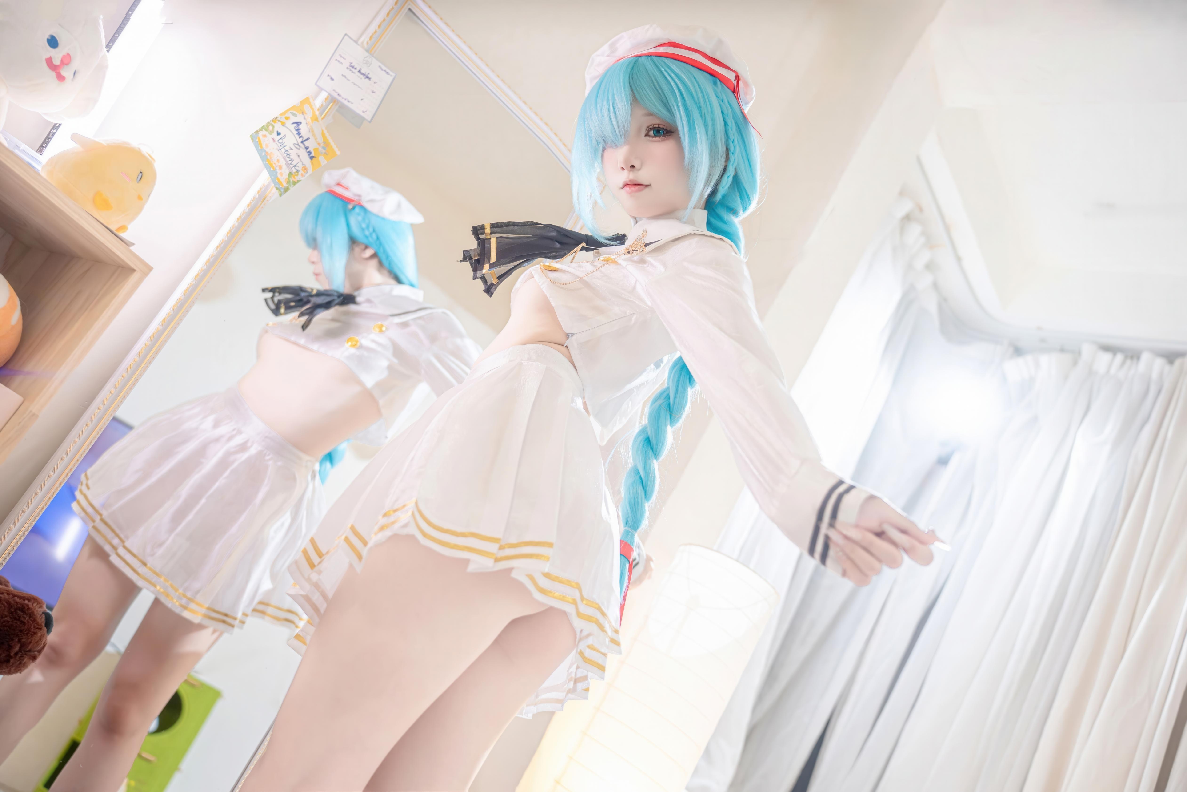 [costume] Giấy Nguyệt Etsu_ko - Đột Kích Xanh Janus JK: Áo Thủy Thủ Tất Trắng Tóc Xanh Dài, Tái Hiện Ngọt Ngào 58P