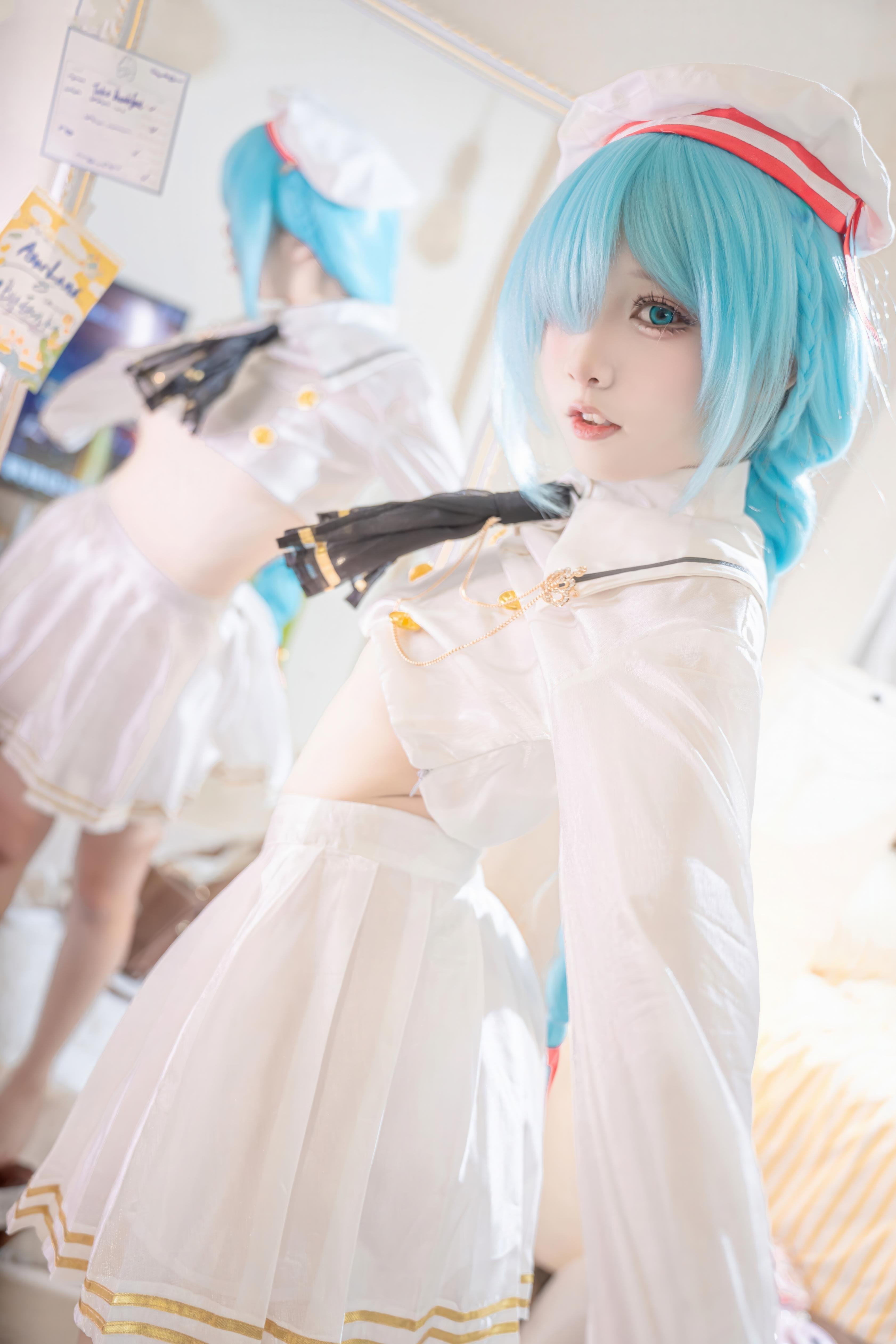 [costume] Giấy Nguyệt Etsu_ko - Đột Kích Xanh Janus JK: Áo Thủy Thủ Tất Trắng Tóc Xanh Dài, Tái Hiện Ngọt Ngào 58P