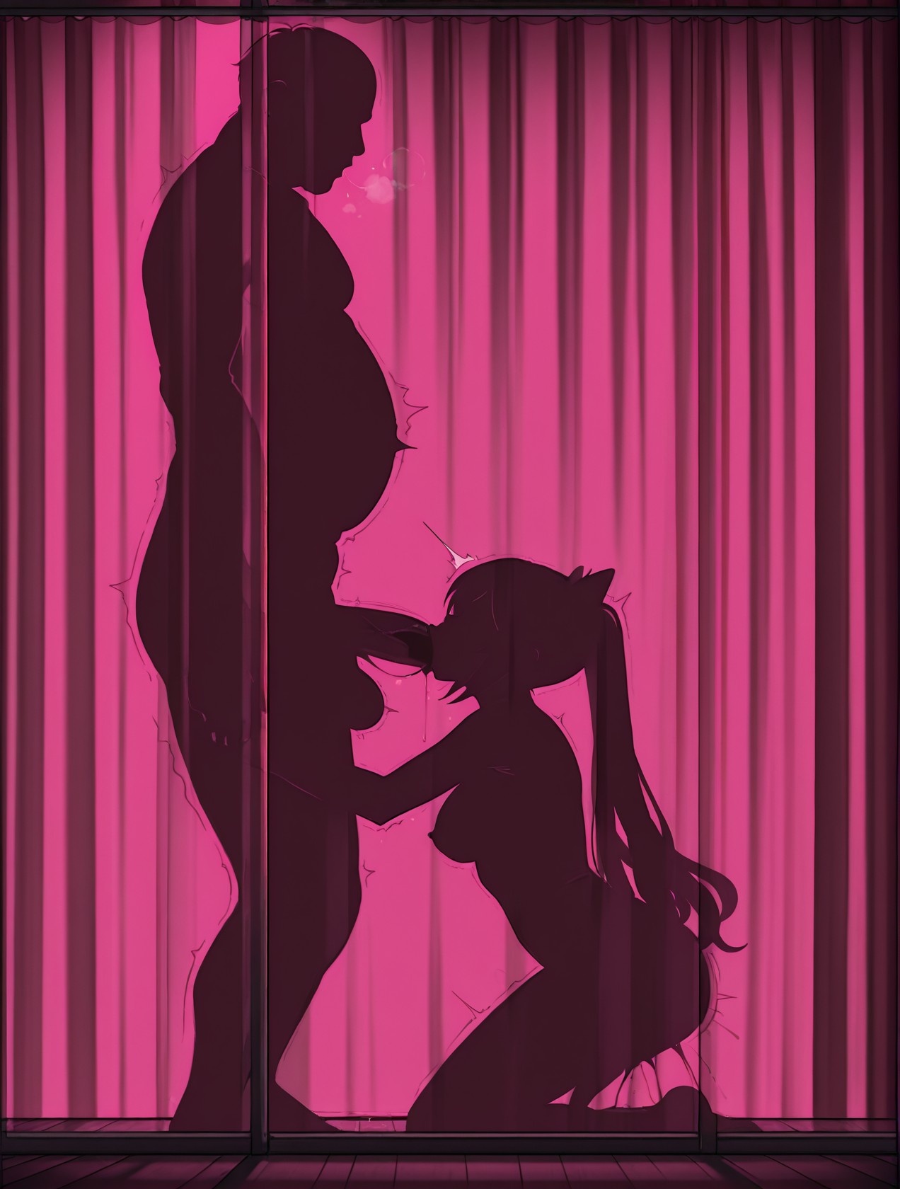AI生成アニメ少女 - 原神 刻晴の街角：白いタンクトップとショートパンツの巨乳露出 道具158P