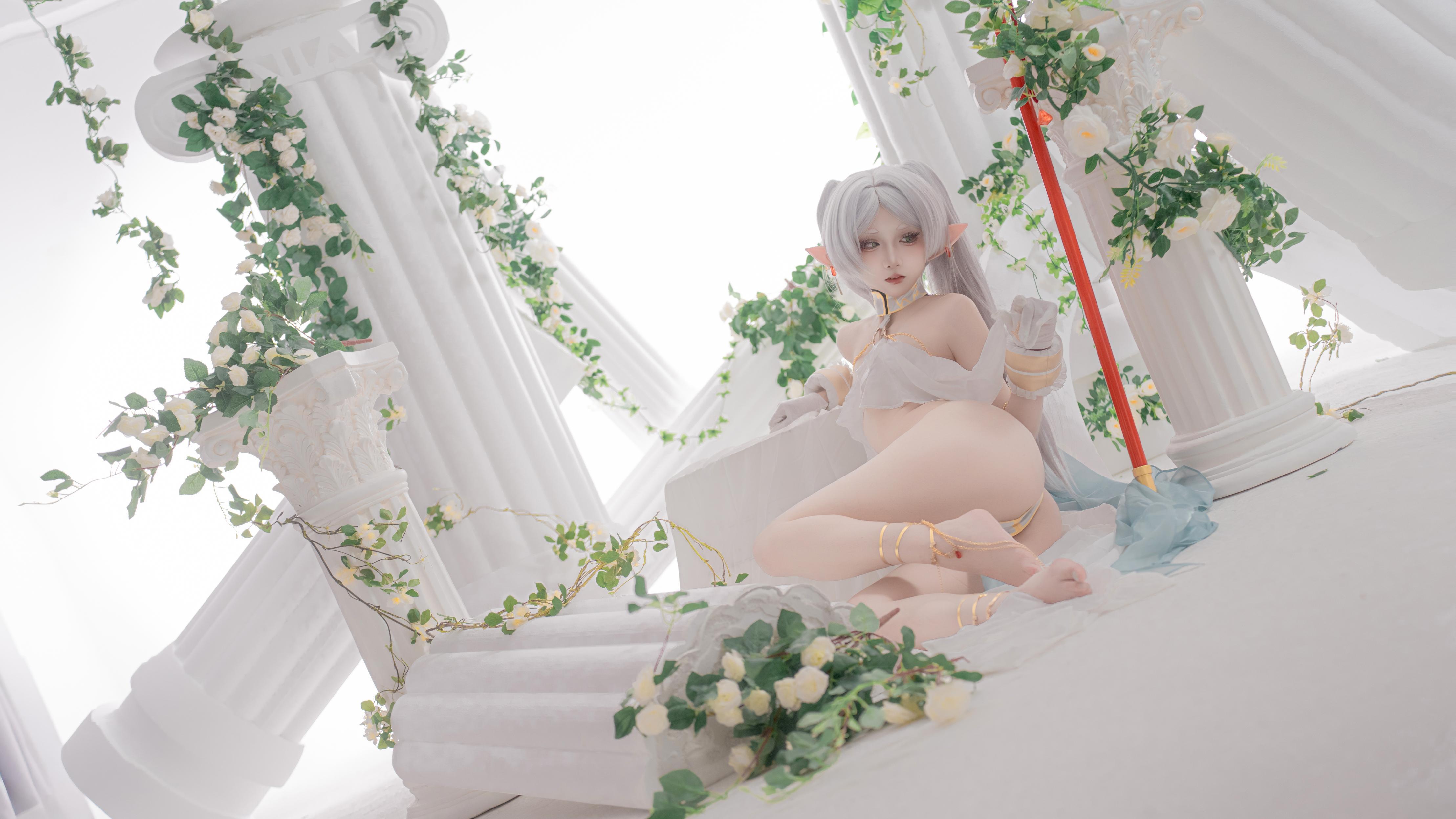 [costume] 纸悦Etsu_ko -葬送的芙莉莲 舞娘：Bản phục trang bạc tóc tiên nữ với vải mỏng 73P