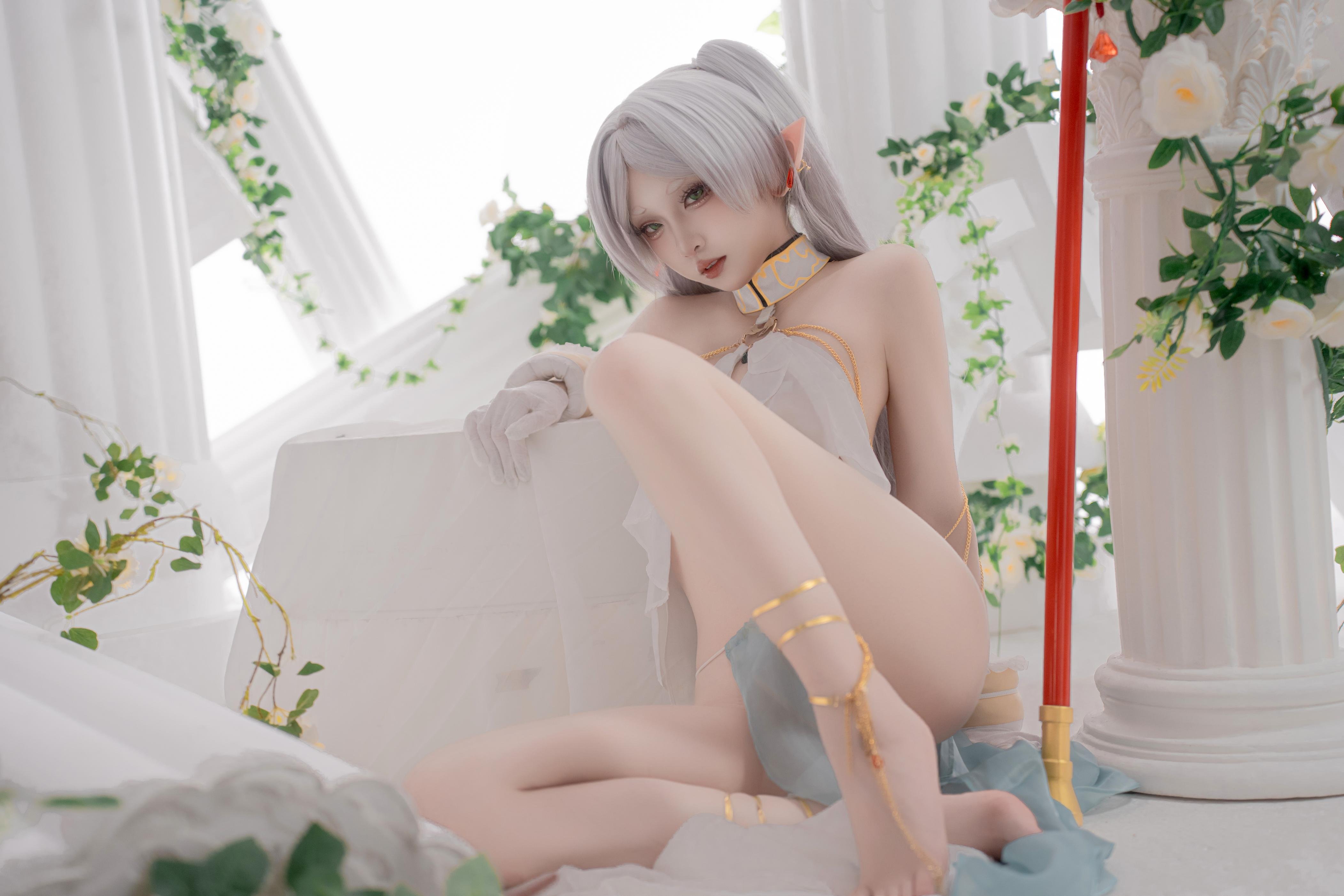 [costume] 纸悦Etsu_ko -葬送的芙莉莲 舞娘：Bản phục trang bạc tóc tiên nữ với vải mỏng 73P