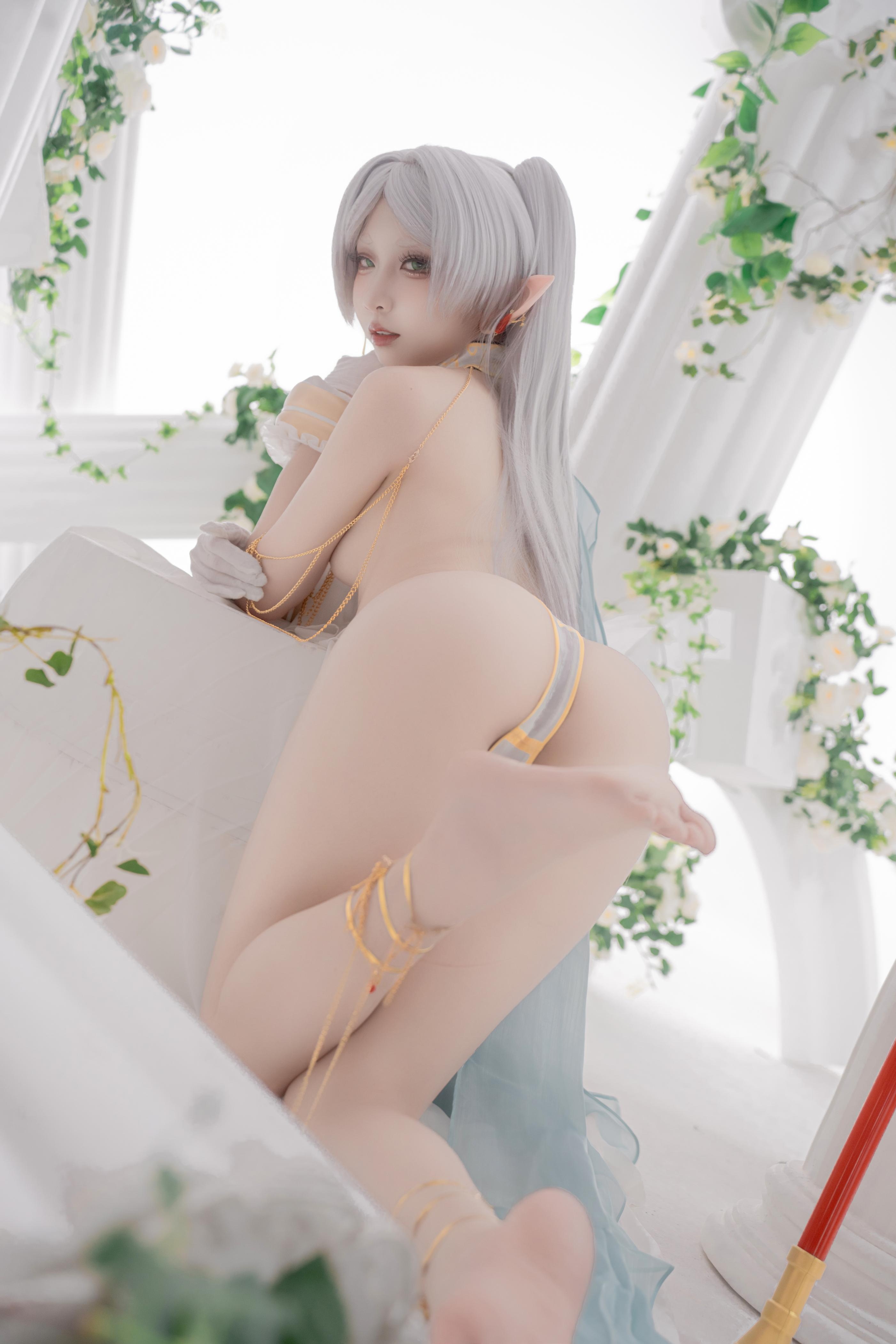 [costume] 纸悦Etsu_ko -葬送的芙莉莲 舞娘：Bản phục trang bạc tóc tiên nữ với vải mỏng 73P