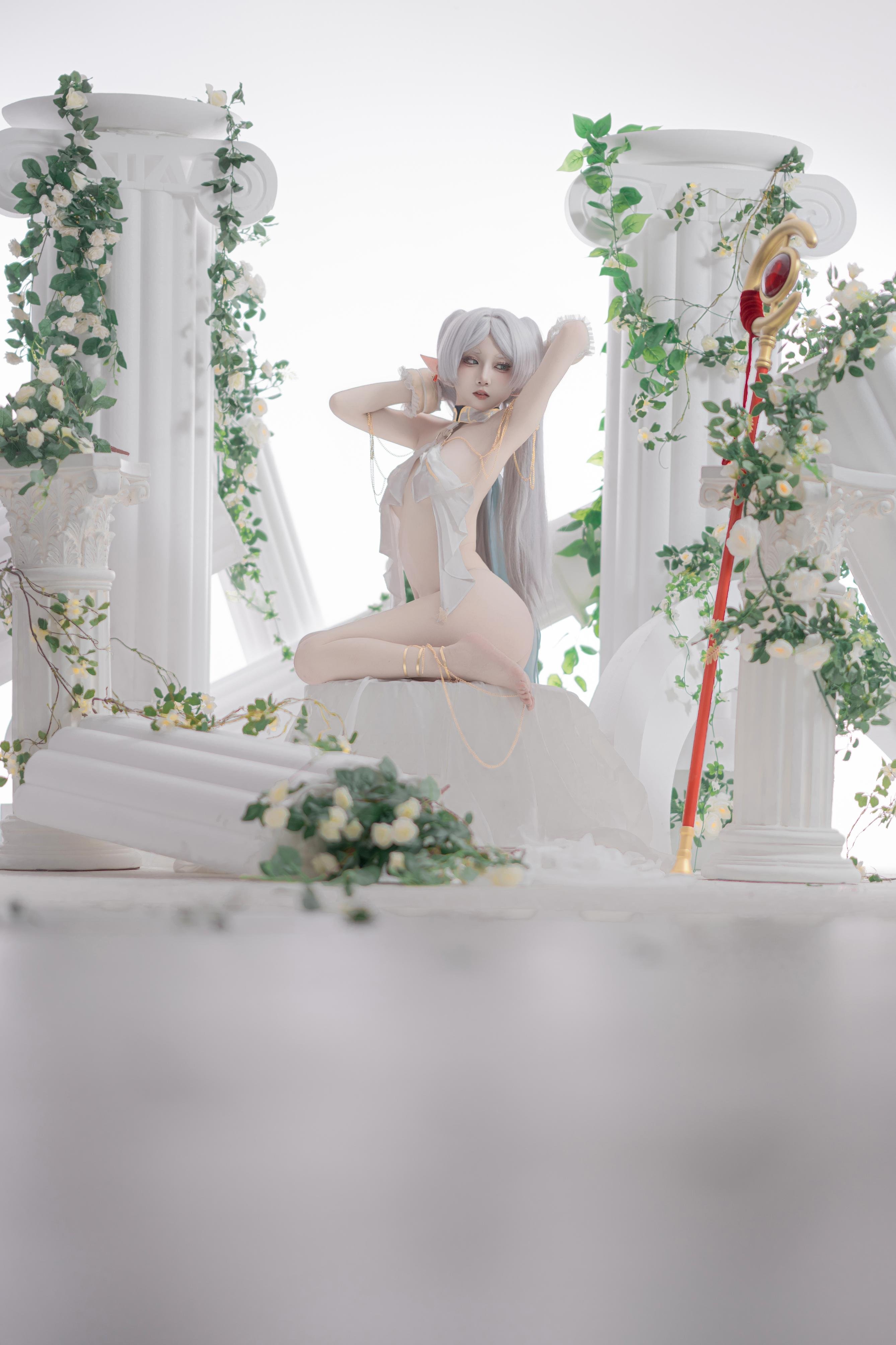 [costume] 纸悦Etsu_ko -葬送的芙莉莲 舞娘：Bản phục trang bạc tóc tiên nữ với vải mỏng 73P