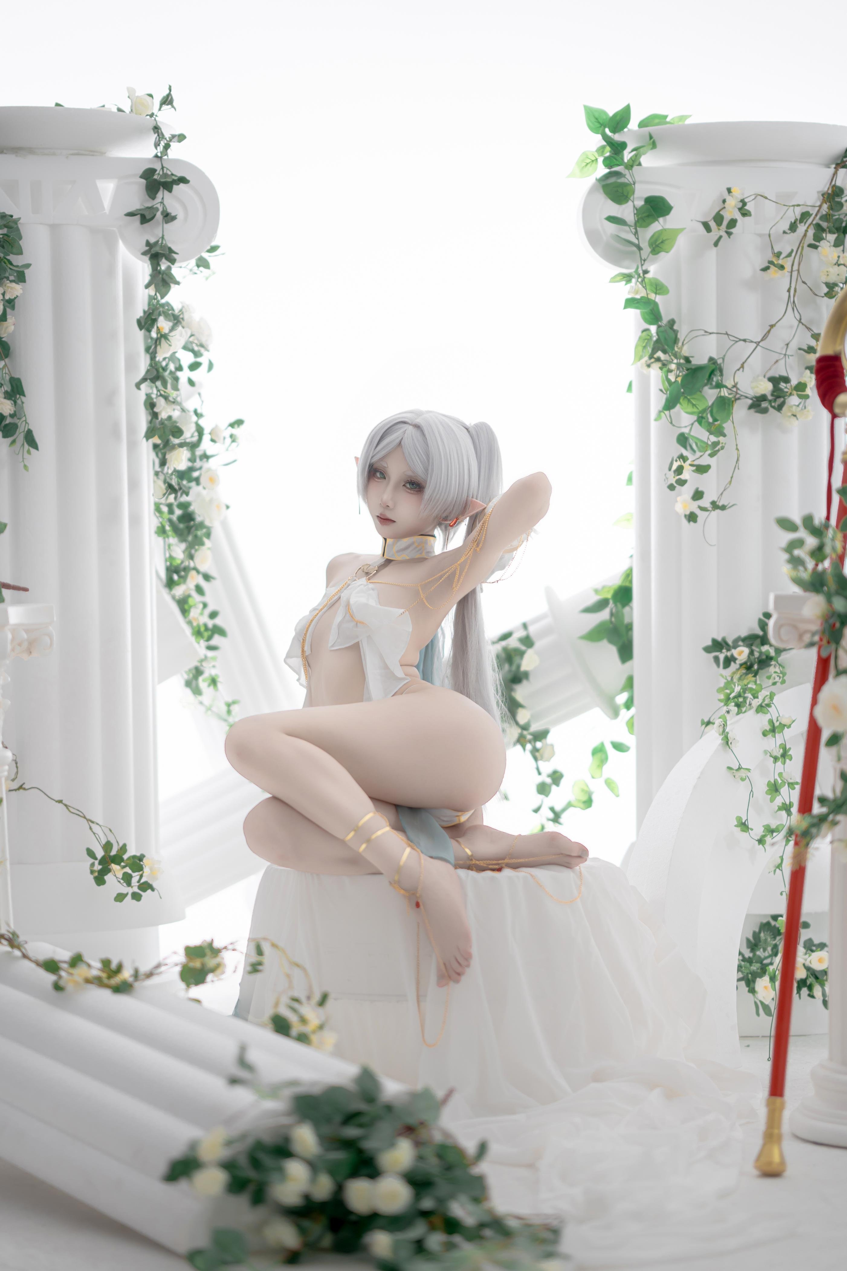 [costume] 纸悦Etsu_ko -葬送的芙莉莲 舞娘：Bản phục trang bạc tóc tiên nữ với vải mỏng 73P