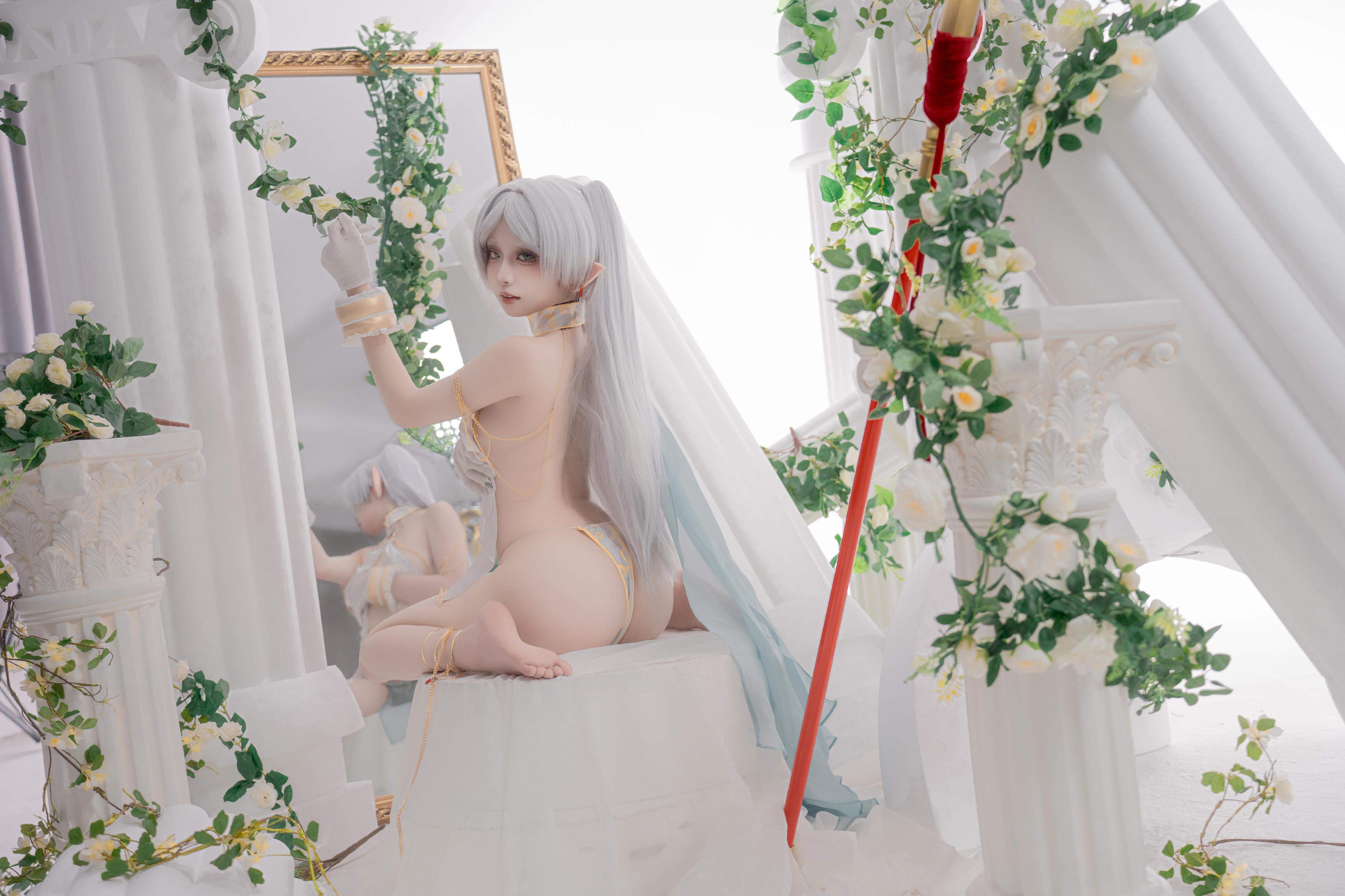 [costume] 纸悦Etsu_ko -葬送的芙莉莲 舞娘：Bản phục trang bạc tóc tiên nữ với vải mỏng 73P