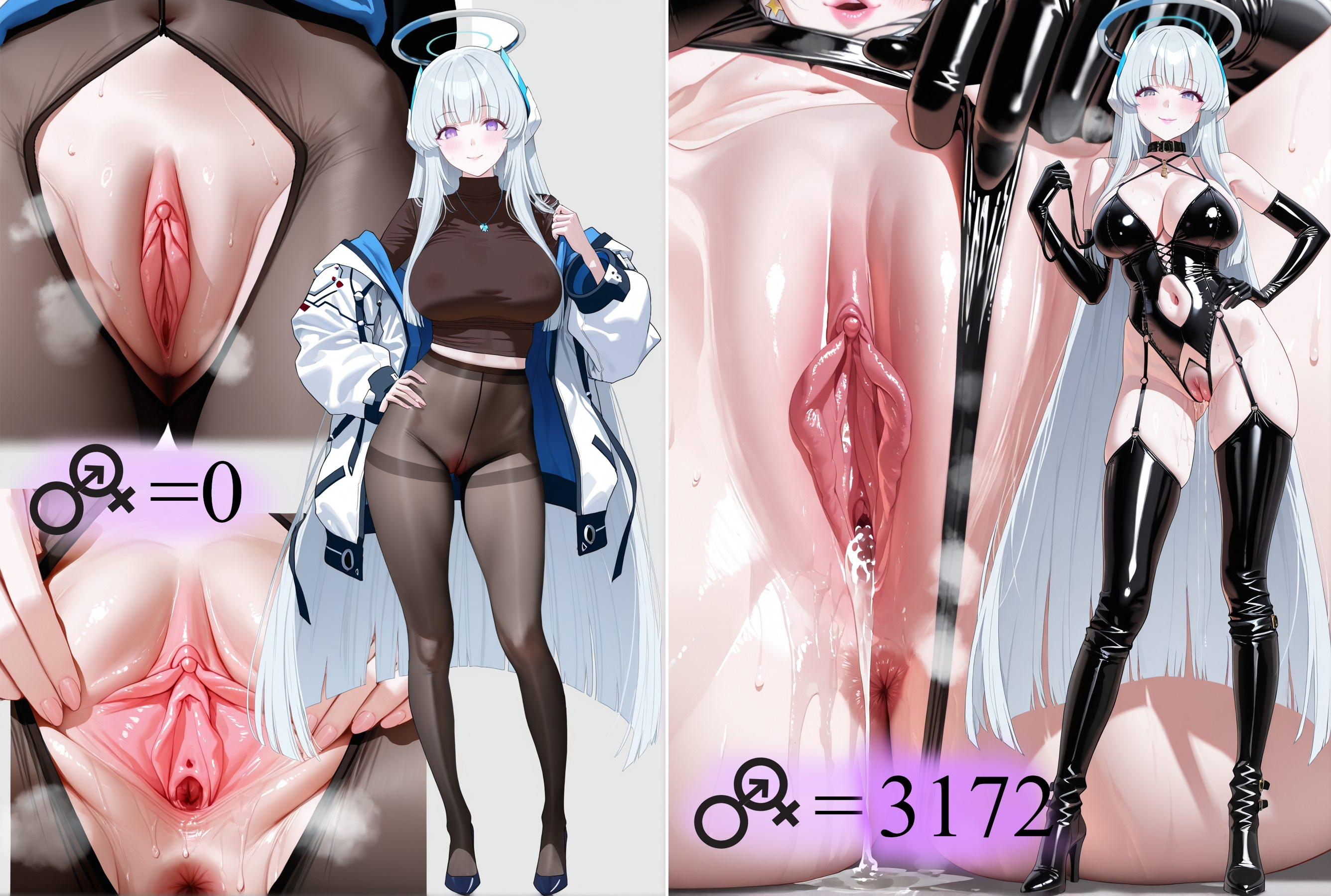 「AI 生成的動漫女孩 - 碧藍檔案 SET：多角色海灘泳裝露穴 179P」