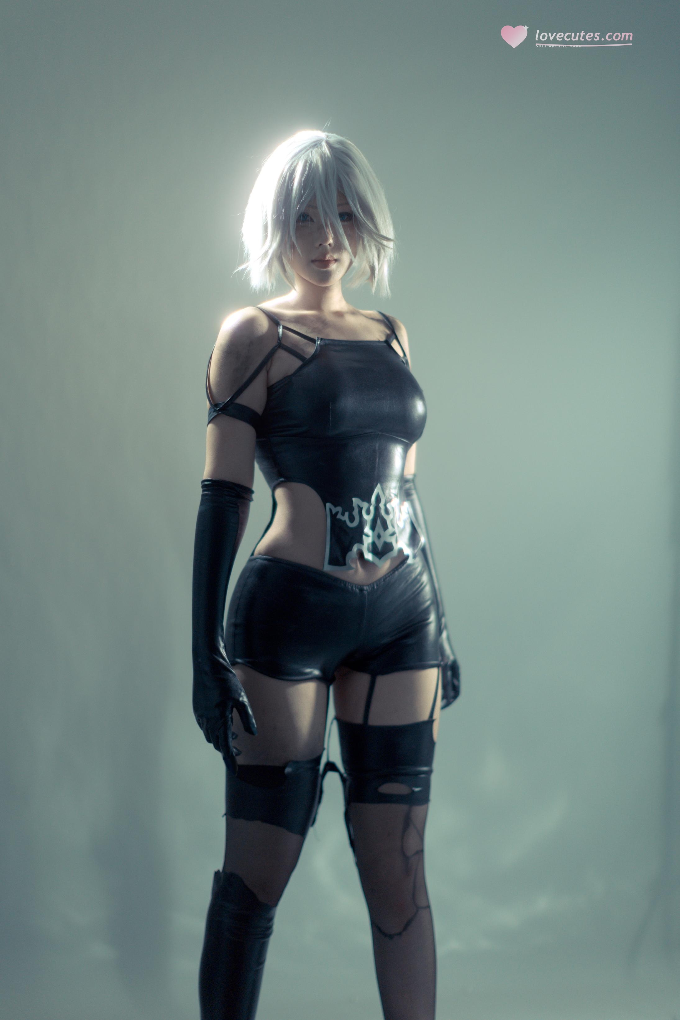 [Cosplay] Titanium Alloy TiTi & Riko-chan - Nier Duo: 2B Black Stockings Exposed, Duo Damage Restoration 123P