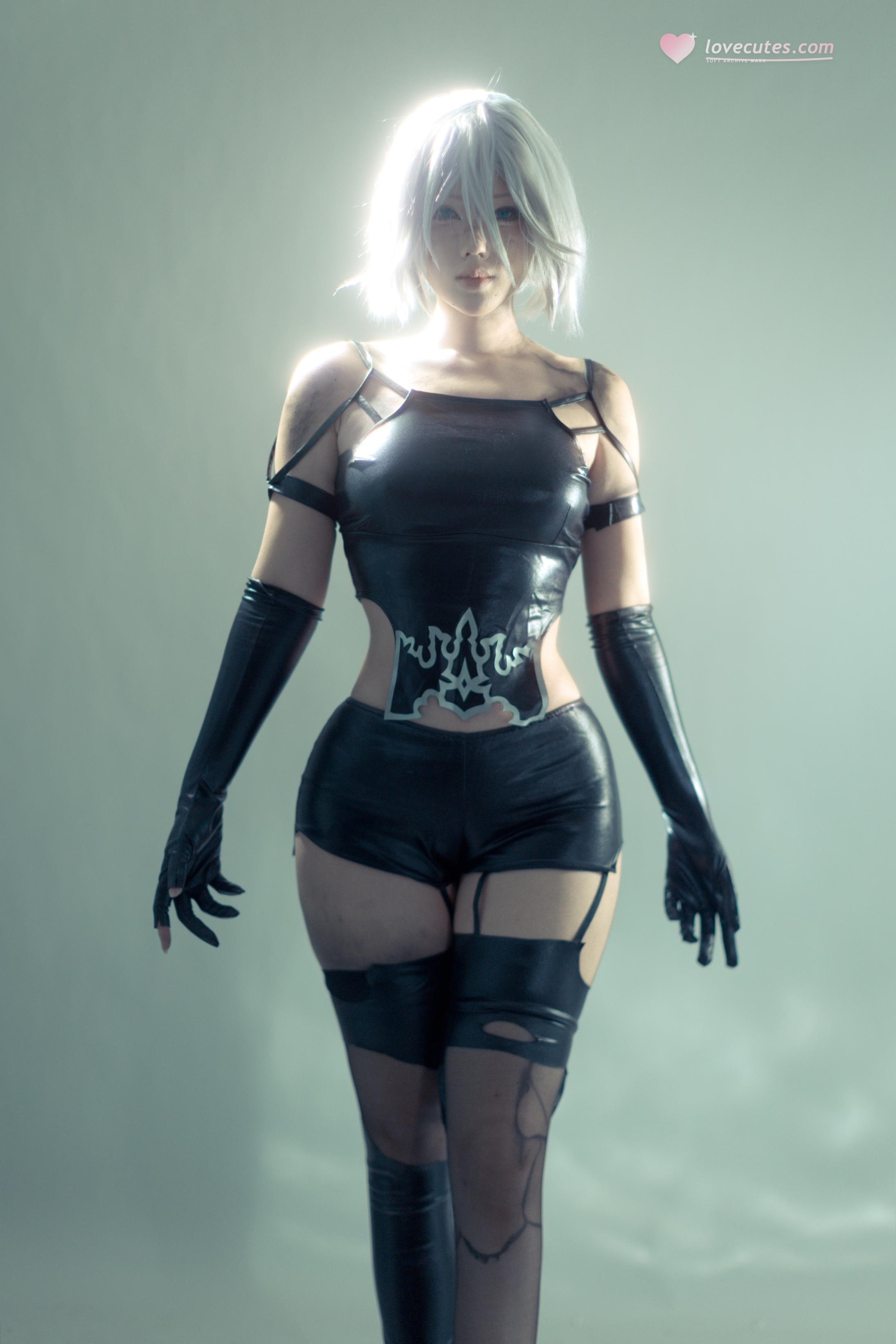 [Cosplay] Titanium Alloy TiTi & Riko-chan - Nier Duo: 2B Black Stockings Exposed, Duo Damage Restoration 123P