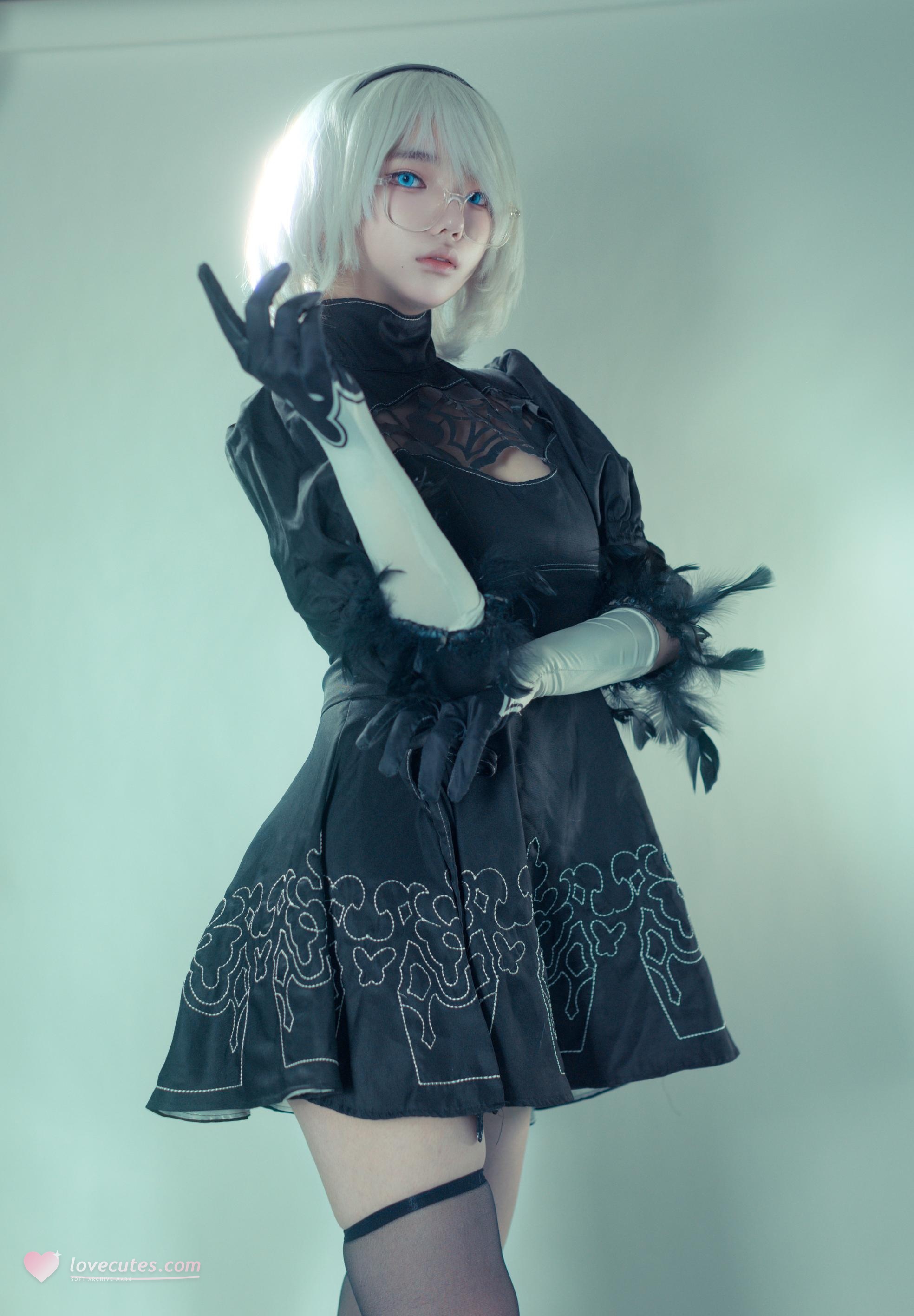 [Cosplay] Titanium Alloy TiTi & Riko-chan - Nier Duo: 2B Black Stockings Exposed, Duo Damage Restoration 123P