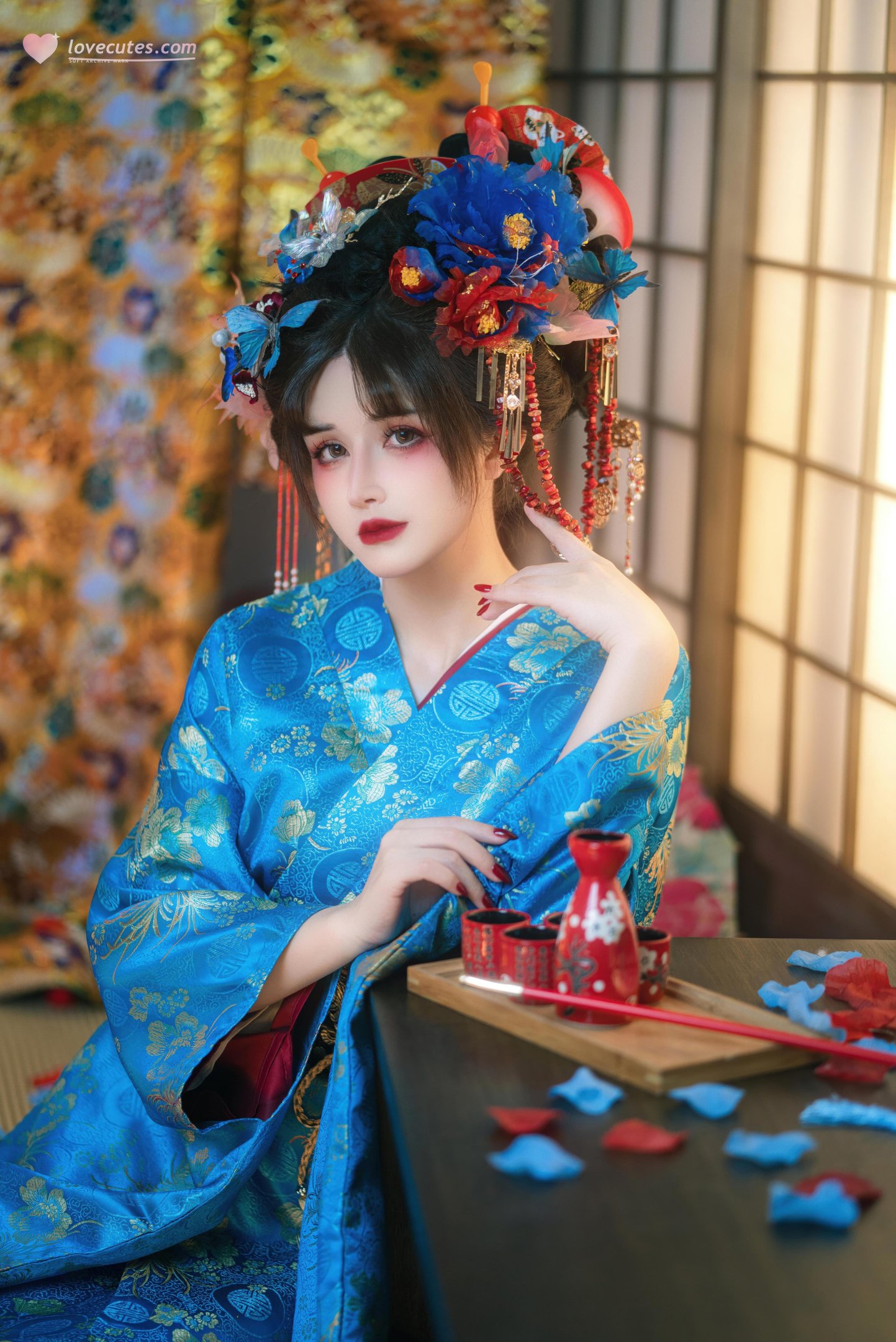 [Private] 8-Year-Old Deer Baby - The Fate of the Courtesan: Blue Courtesan Strap, Exposed Beauty, Private Collection 100P49G1V
