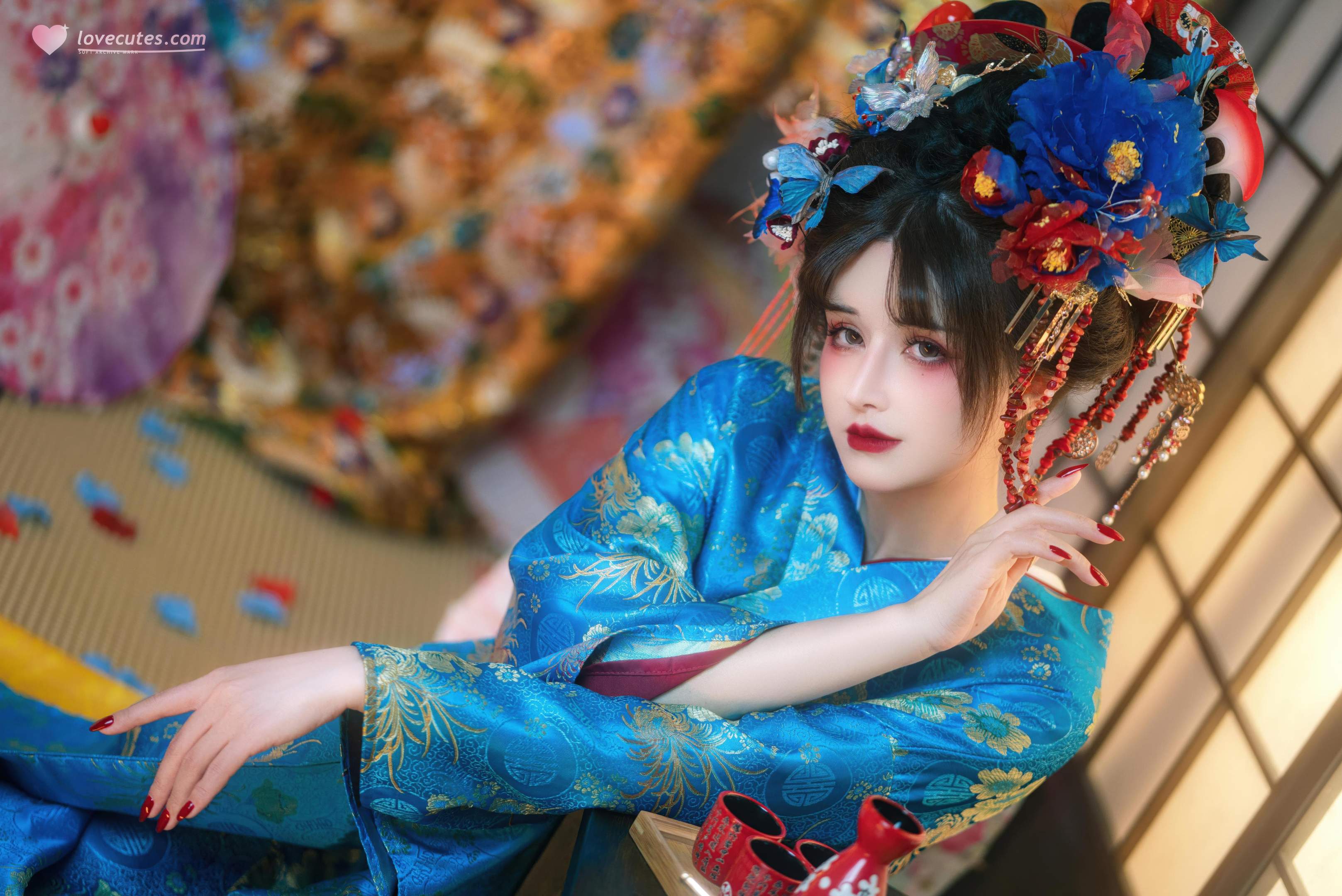[Private] 8-Year-Old Deer Baby - The Fate of the Courtesan: Blue Courtesan Strap, Exposed Beauty, Private Collection 100P49G1V