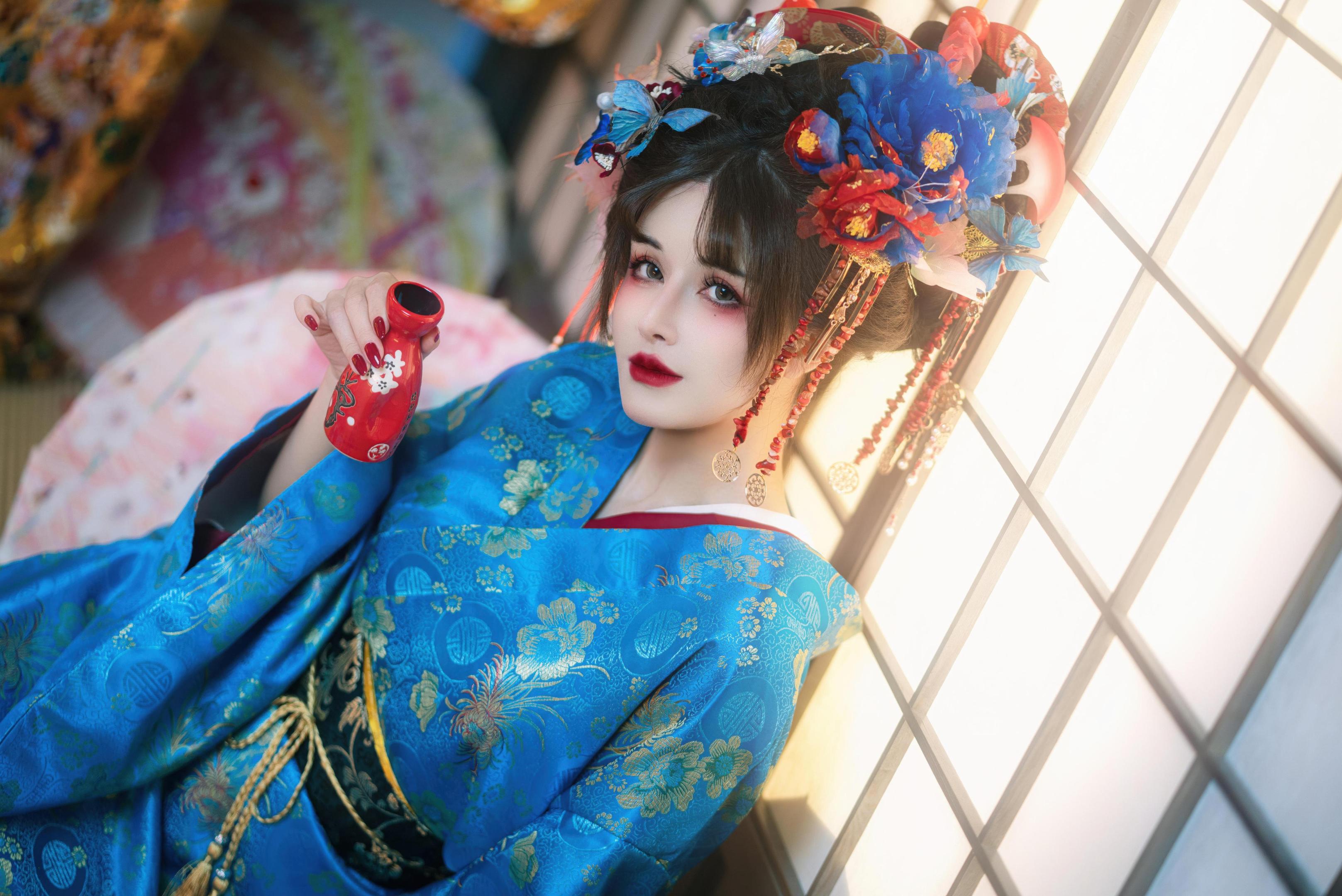 [Private] 8-Year-Old Deer Baby - The Fate of the Courtesan: Blue Courtesan Strap, Exposed Beauty, Private Collection 100P49G1V
