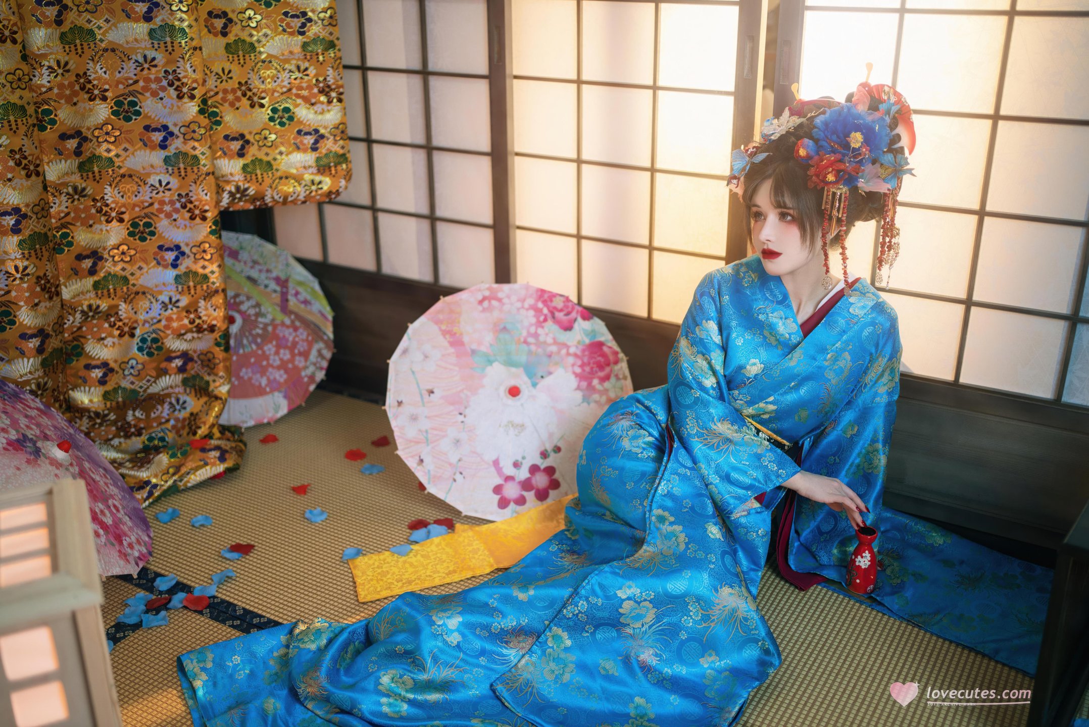 [Private] 8-Year-Old Deer Baby - The Fate of the Courtesan: Blue Courtesan Strap, Exposed Beauty, Private Collection 100P49G1V