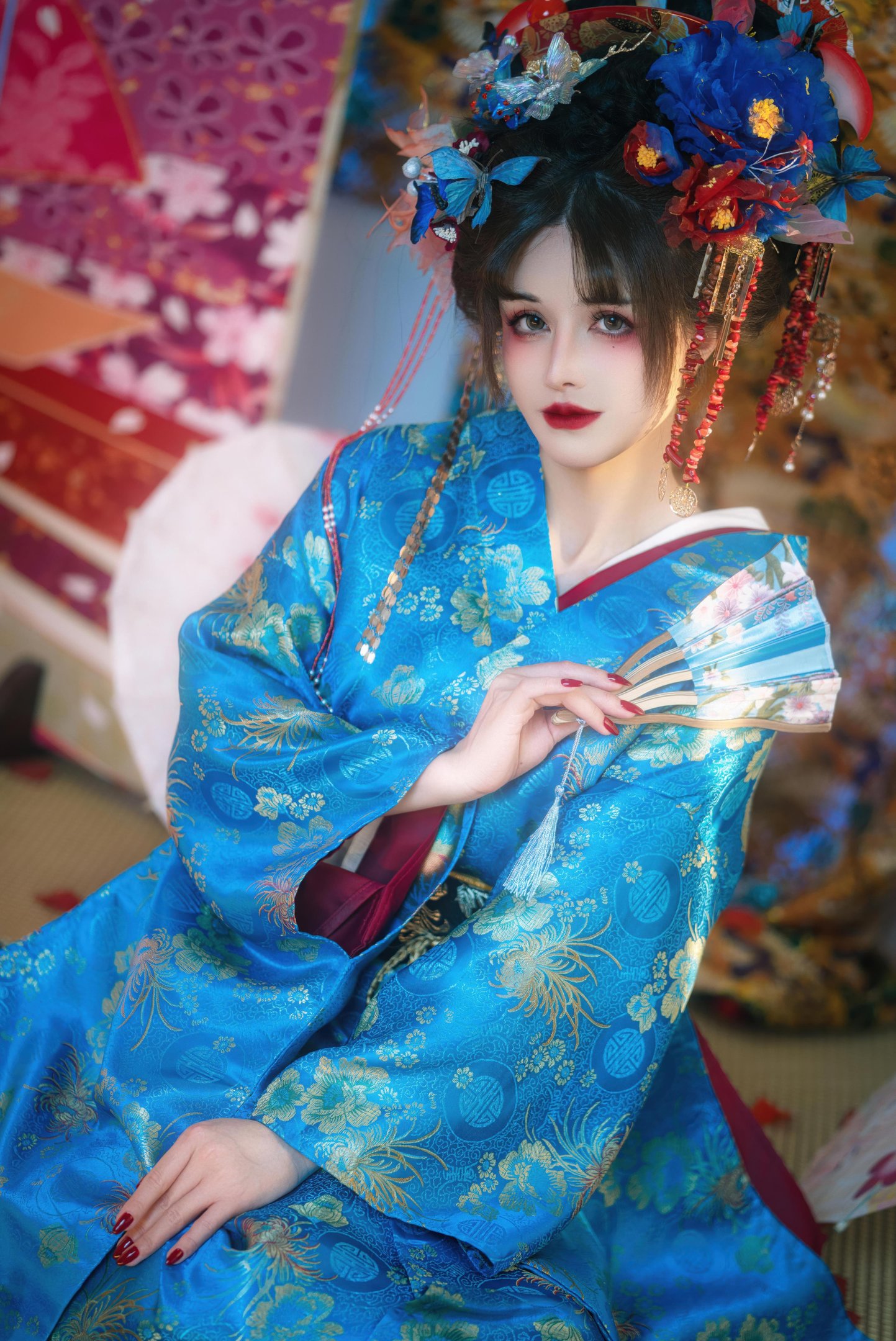 [Private] 8-Year-Old Deer Baby - The Fate of the Courtesan: Blue Courtesan Strap, Exposed Beauty, Private Collection 100P49G1V