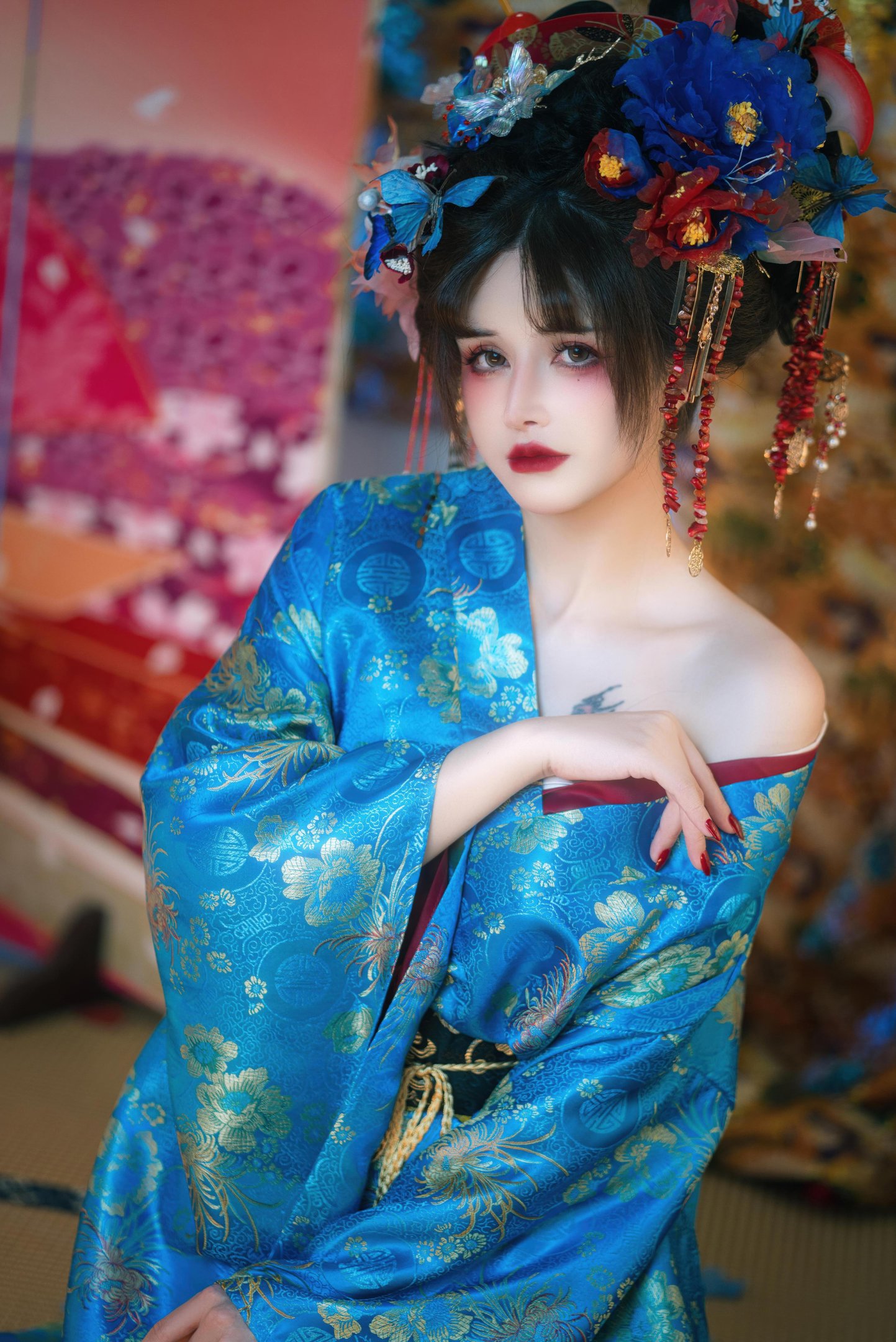 [Private] 8-Year-Old Deer Baby - The Fate of the Courtesan: Blue Courtesan Strap, Exposed Beauty, Private Collection 100P49G1V