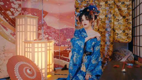 [私房] 鹿八歳ベビー - 花魁の末路：青い花魁の束縛 露出美胸私房 100P49G1V