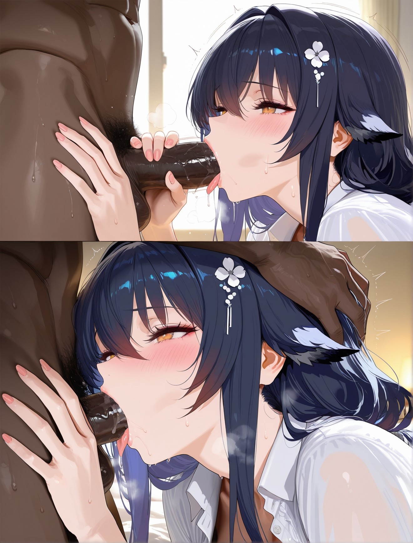 AI生成動漫女孩 - 碧藍航線 吾妻：白裙床拍巨乳露穴 剪影群交 156P