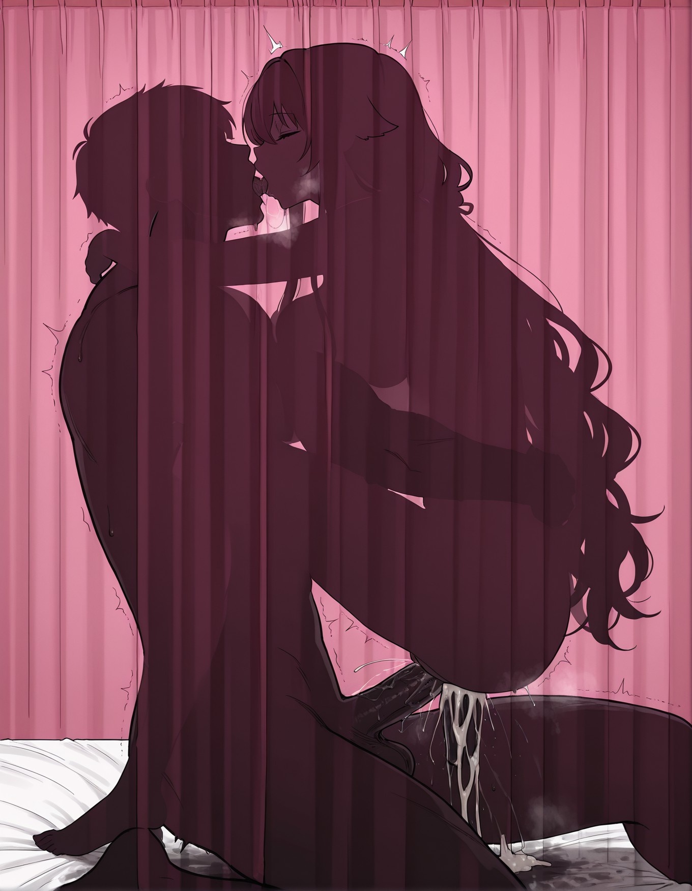 AI生成動漫女孩 - 碧藍航線 吾妻：白裙床拍巨乳露穴 剪影群交 156P
