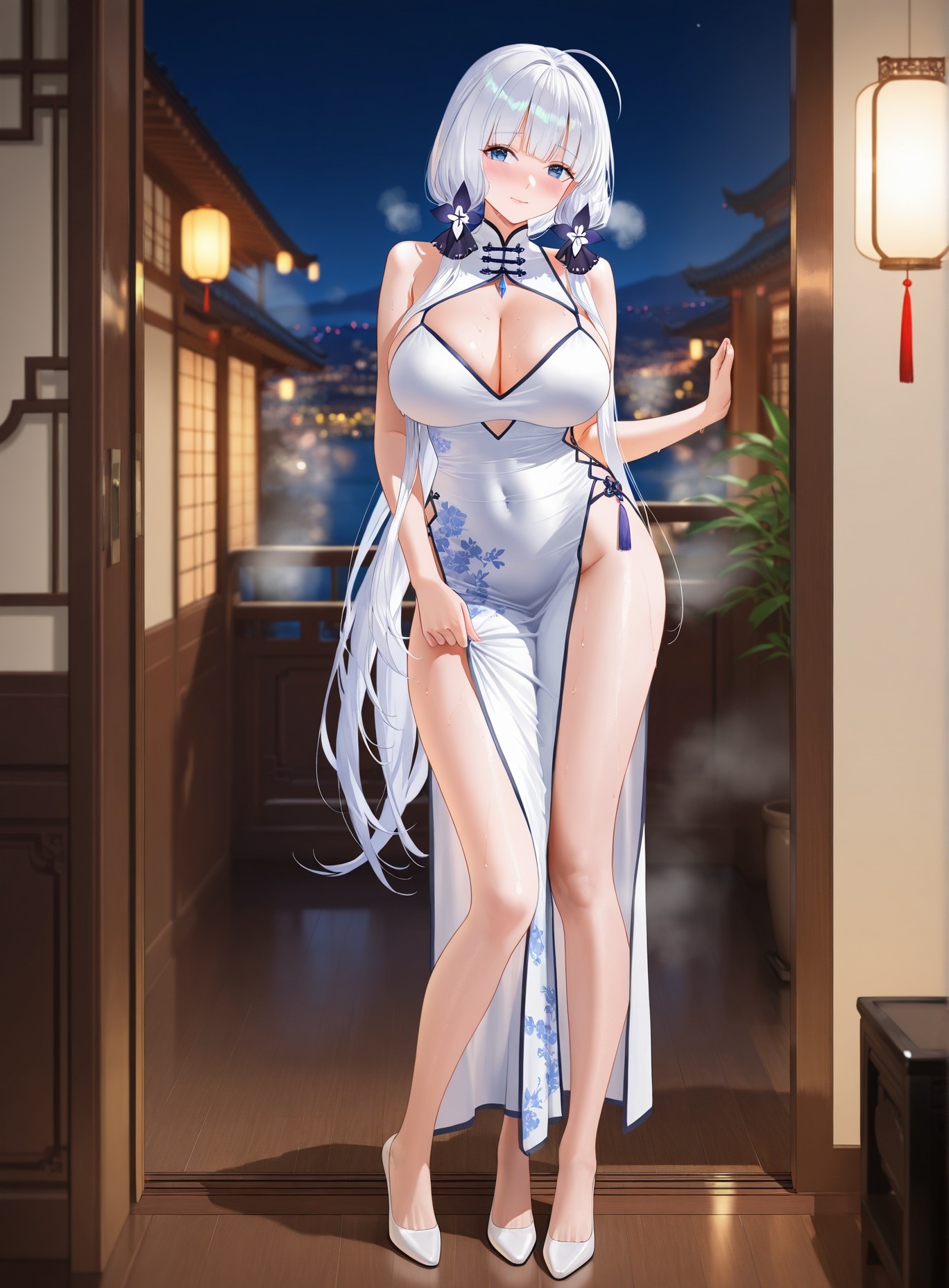 AI Generated Anime Girl - Azur Lane Taihou, Azuma, and More: Beach Swimsuit Busty Exposed 191P