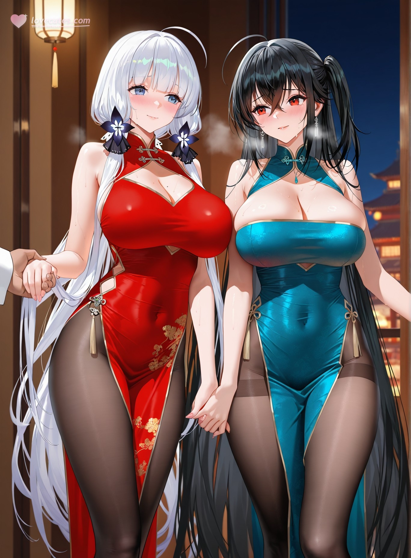 AI Generated Anime Girl - Azur Lane Taihou, Azuma, and More: Beach Swimsuit Busty Exposed 191P