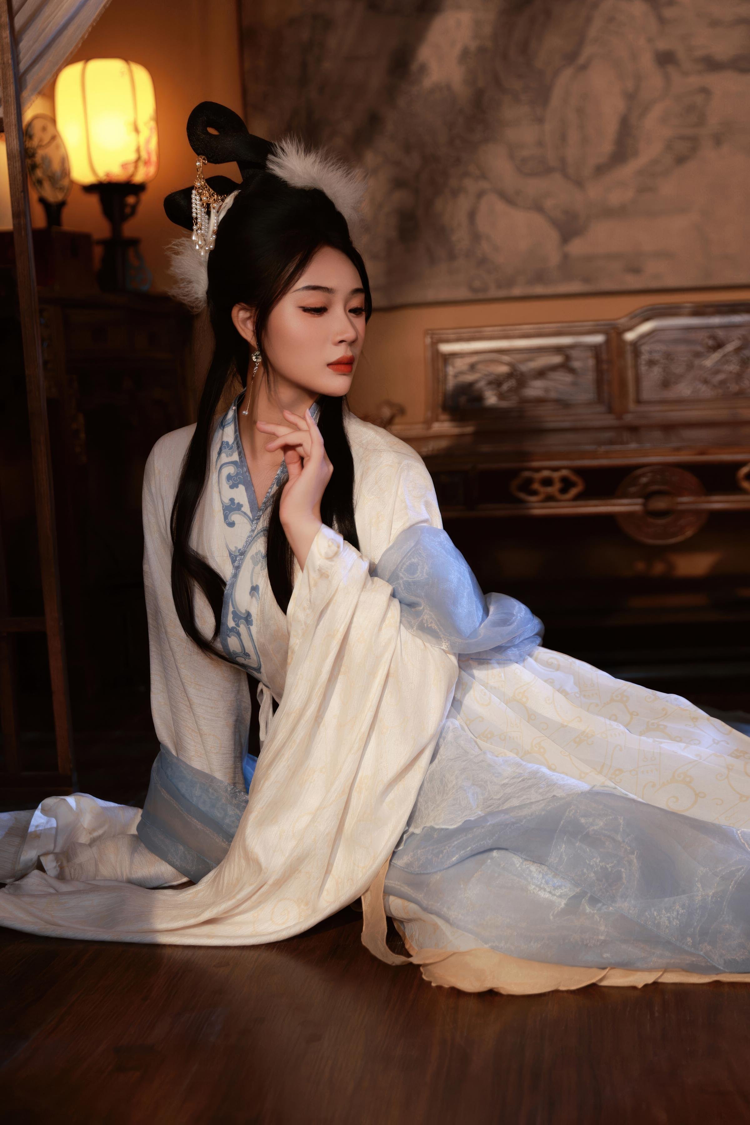 [Private Collection] Nan Qiao - Mid-Autumn Themed Ancient Style Hanfu Chang'e: Light Veil Ancient Style Stickers and Beauty Shots 114P
