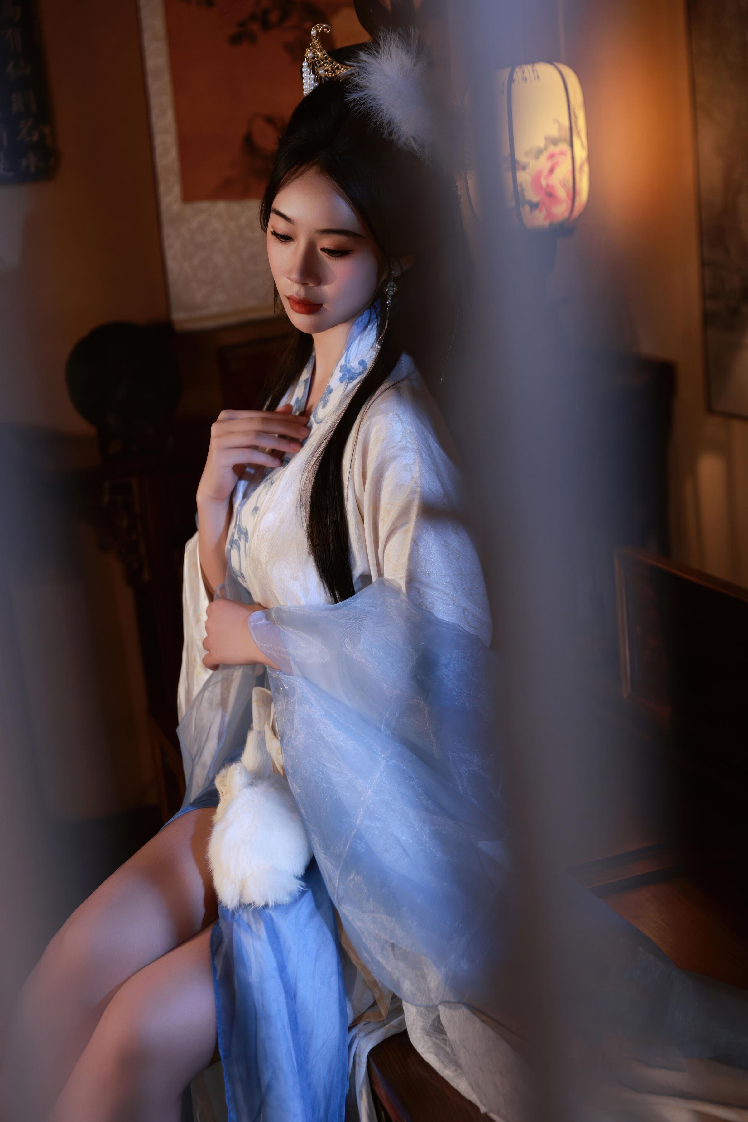 [Private Collection] Nan Qiao - Mid-Autumn Themed Ancient Style Hanfu Chang'e: Light Veil Ancient Style Stickers and Beauty Shots 114P