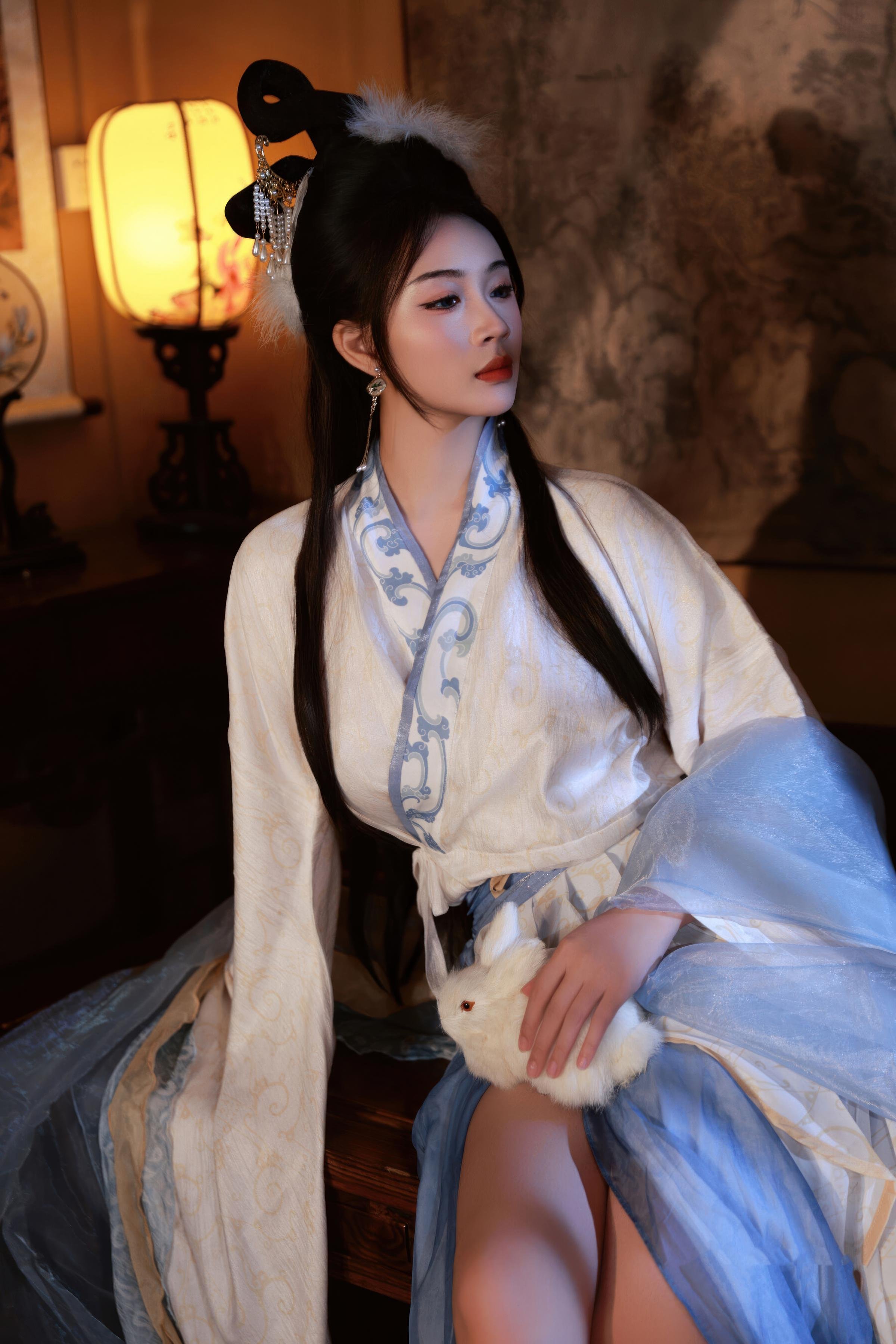 [Private Collection] Nan Qiao - Mid-Autumn Themed Ancient Style Hanfu Chang'e: Light Veil Ancient Style Stickers and Beauty Shots 114P