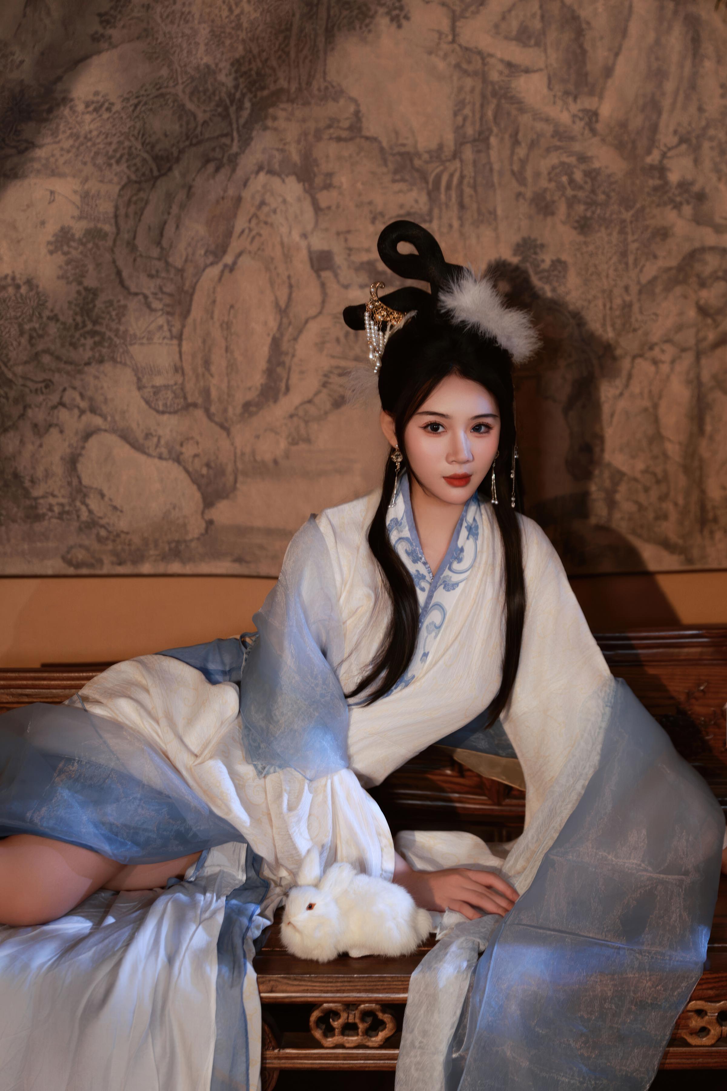 [Private Collection] Nan Qiao - Mid-Autumn Themed Ancient Style Hanfu Chang'e: Light Veil Ancient Style Stickers and Beauty Shots 114P