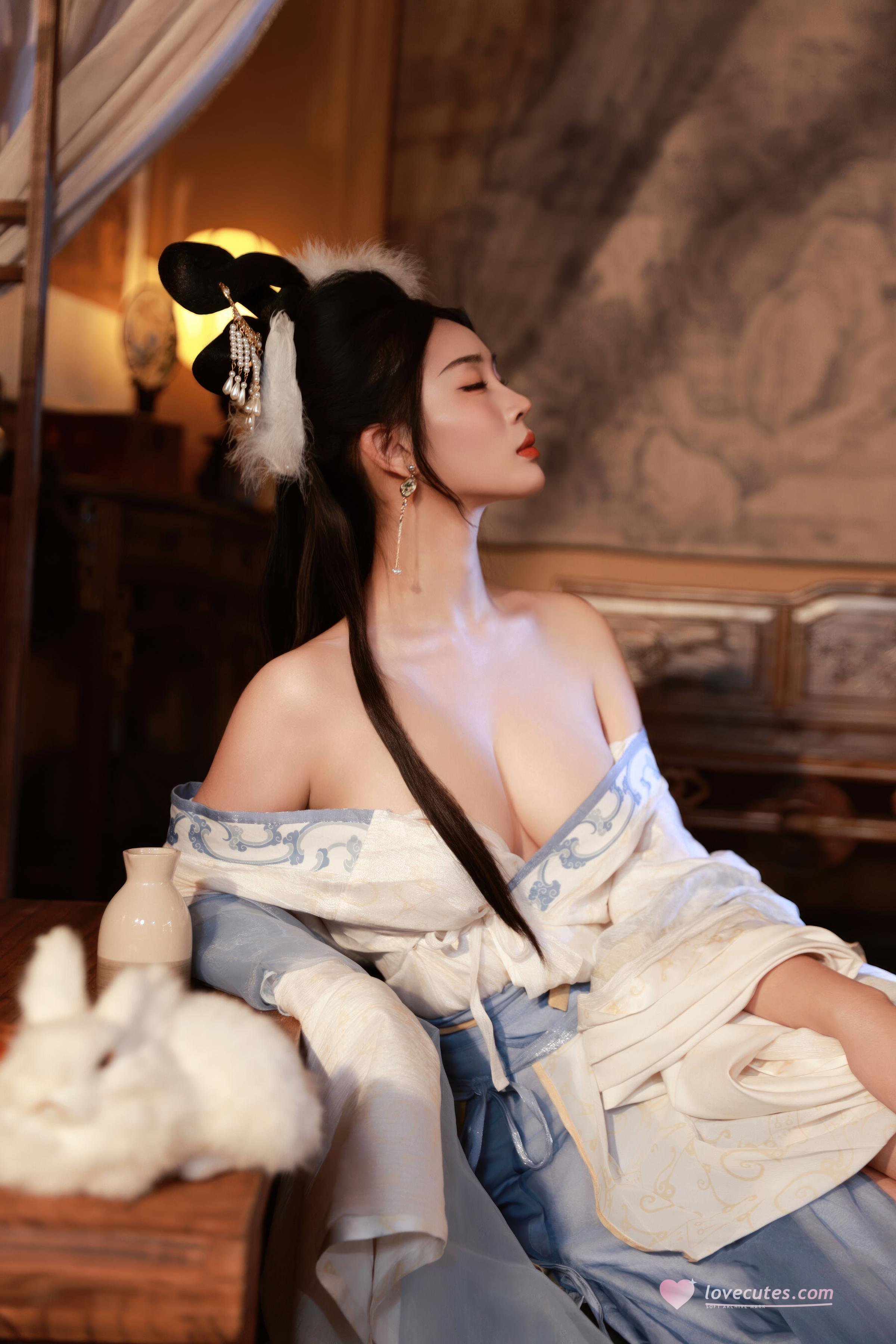 [Private Collection] Nan Qiao - Mid-Autumn Themed Ancient Style Hanfu Chang'e: Light Veil Ancient Style Stickers and Beauty Shots 114P