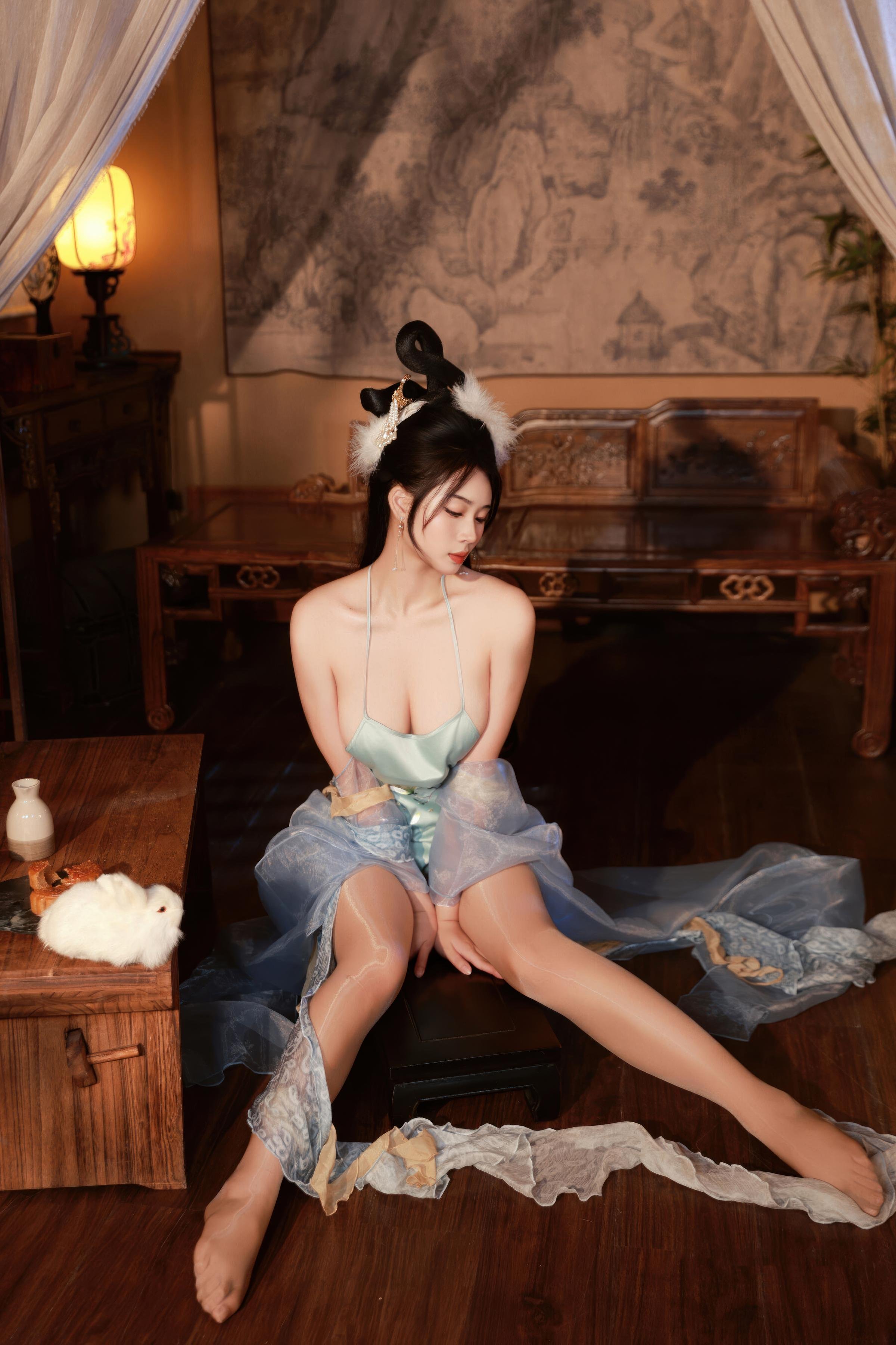 [Private Collection] Nan Qiao - Mid-Autumn Themed Ancient Style Hanfu Chang'e: Light Veil Ancient Style Stickers and Beauty Shots 114P