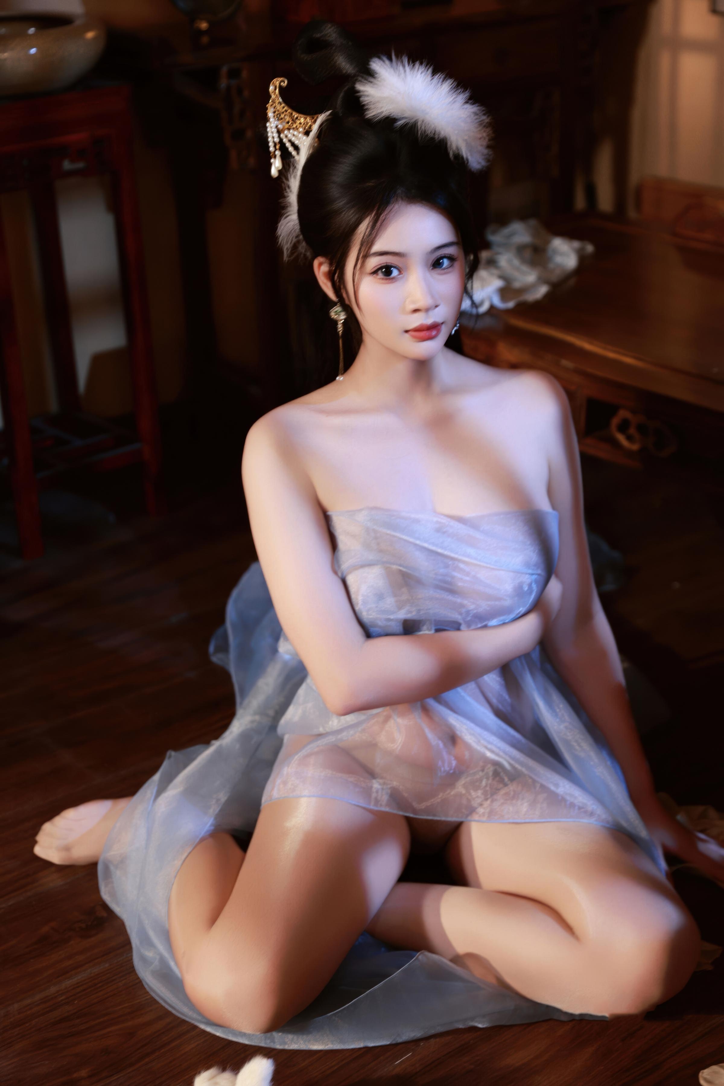 [Private Collection] Nan Qiao - Mid-Autumn Themed Ancient Style Hanfu Chang'e: Light Veil Ancient Style Stickers and Beauty Shots 114P