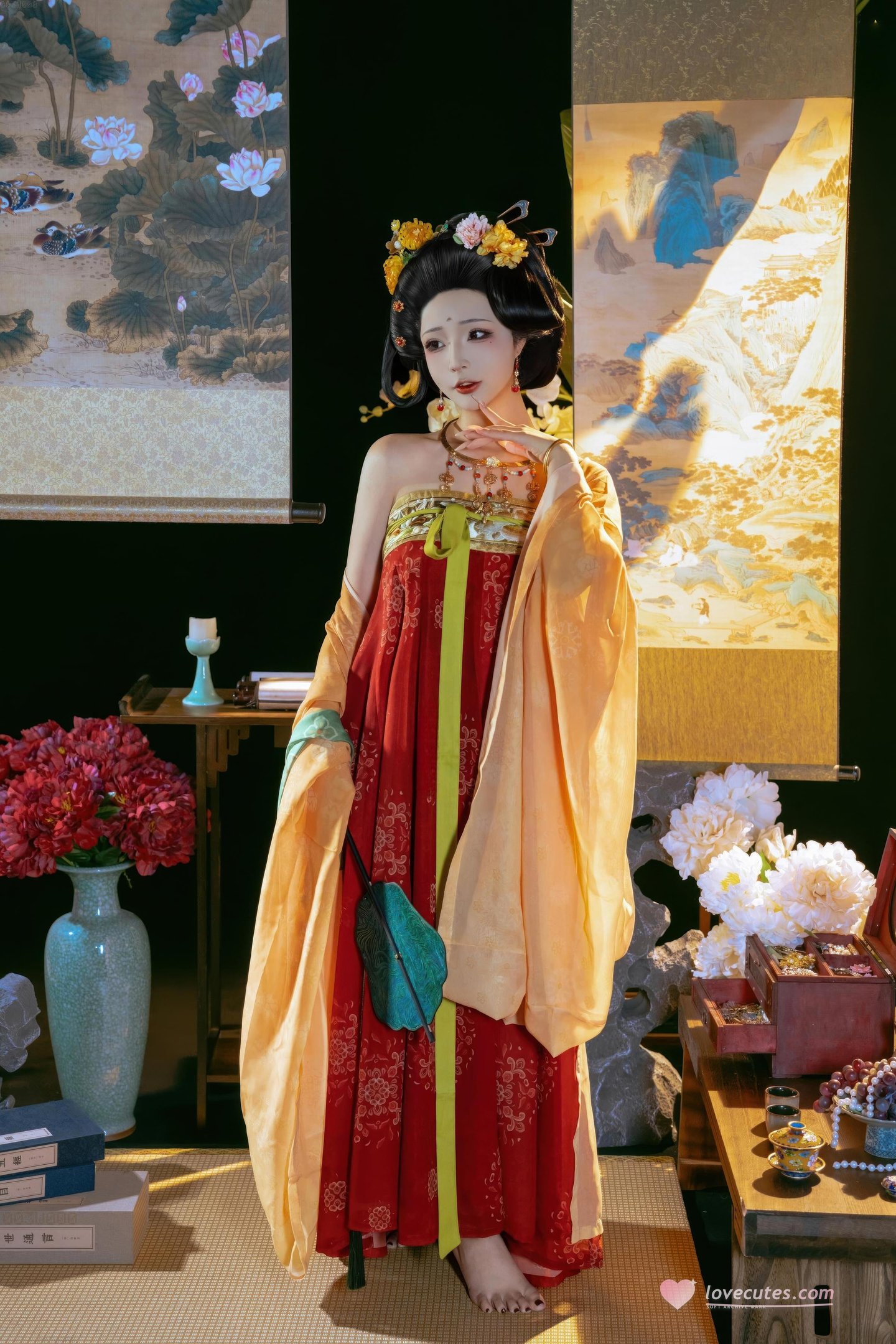 [私房] yuuhui玉汇 - 唐宫夜宴：唐风宫廷เปลือยกายโชว์สะโพก สไตล์โบราณ 136P