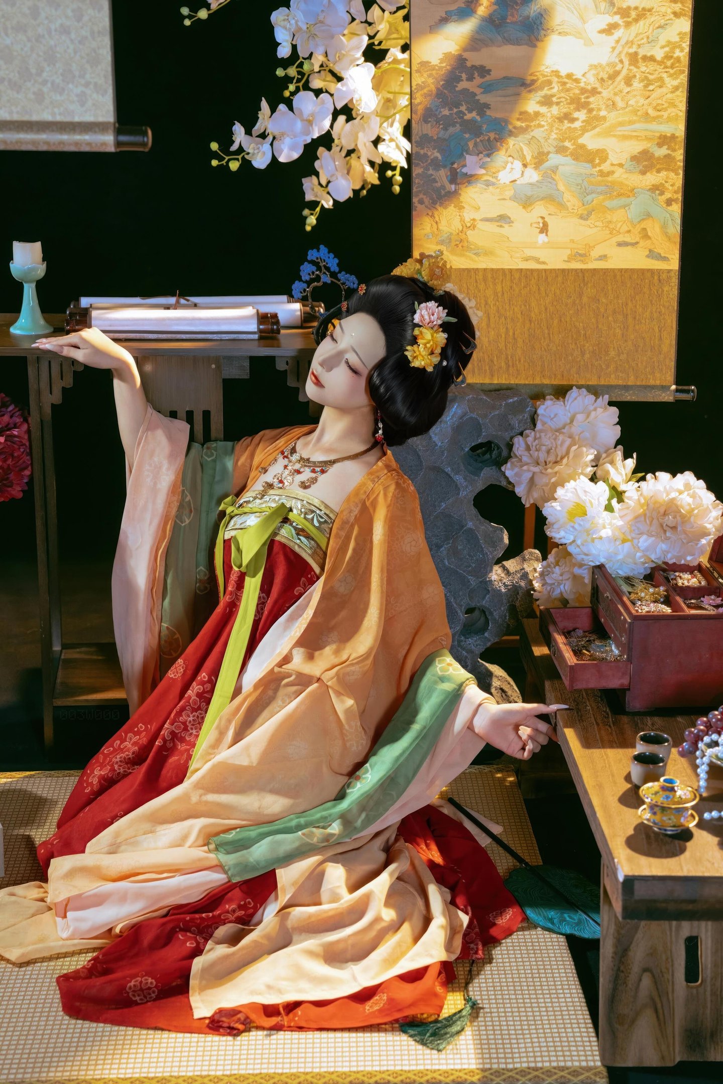[私房] yuuhui玉汇 - 唐宫夜宴：唐风宫廷เปลือยกายโชว์สะโพก สไตล์โบราณ 136P