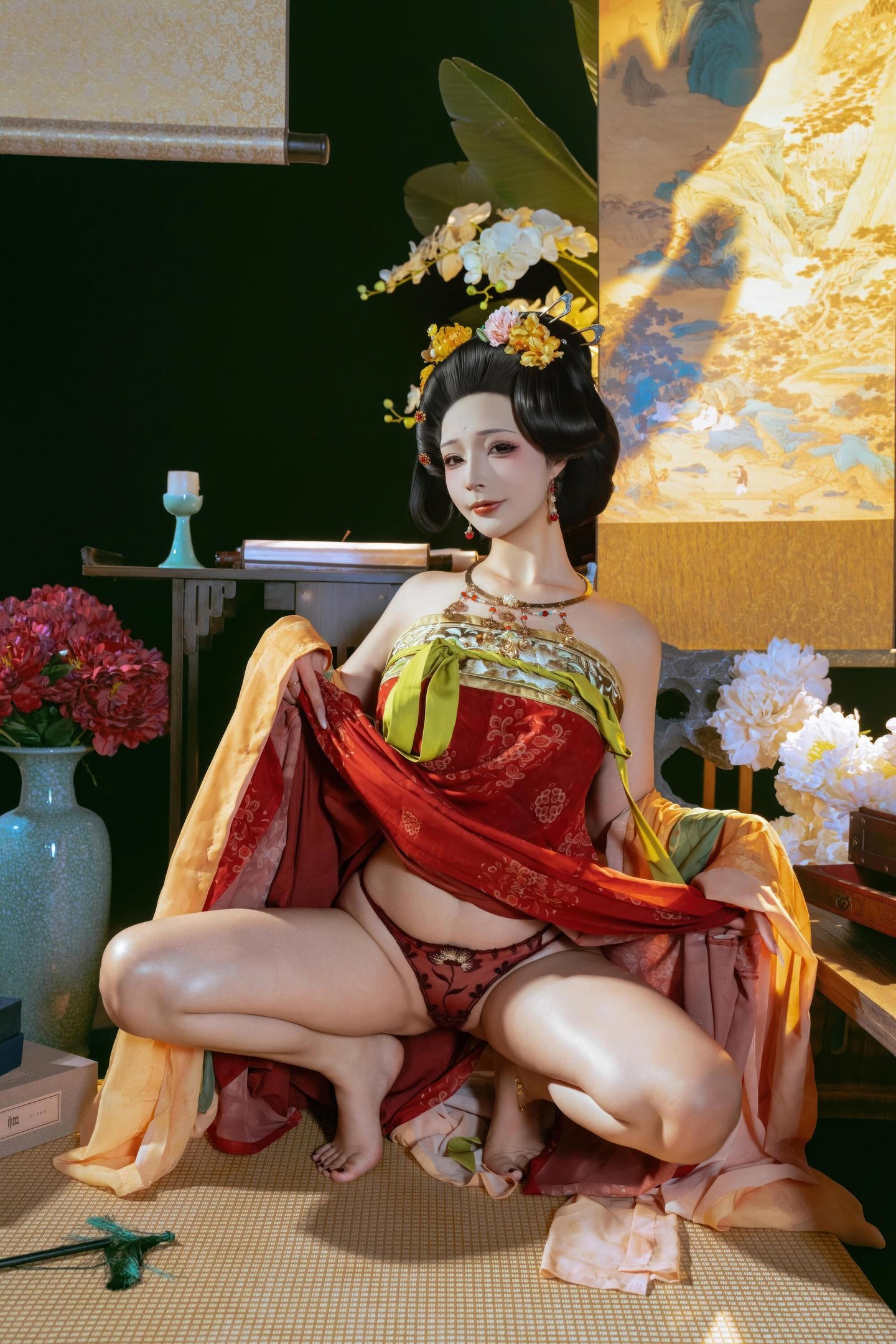 [私房] yuuhui玉汇 - 唐宫夜宴：唐风宫廷裸身露臀 古风大尺度 136P
