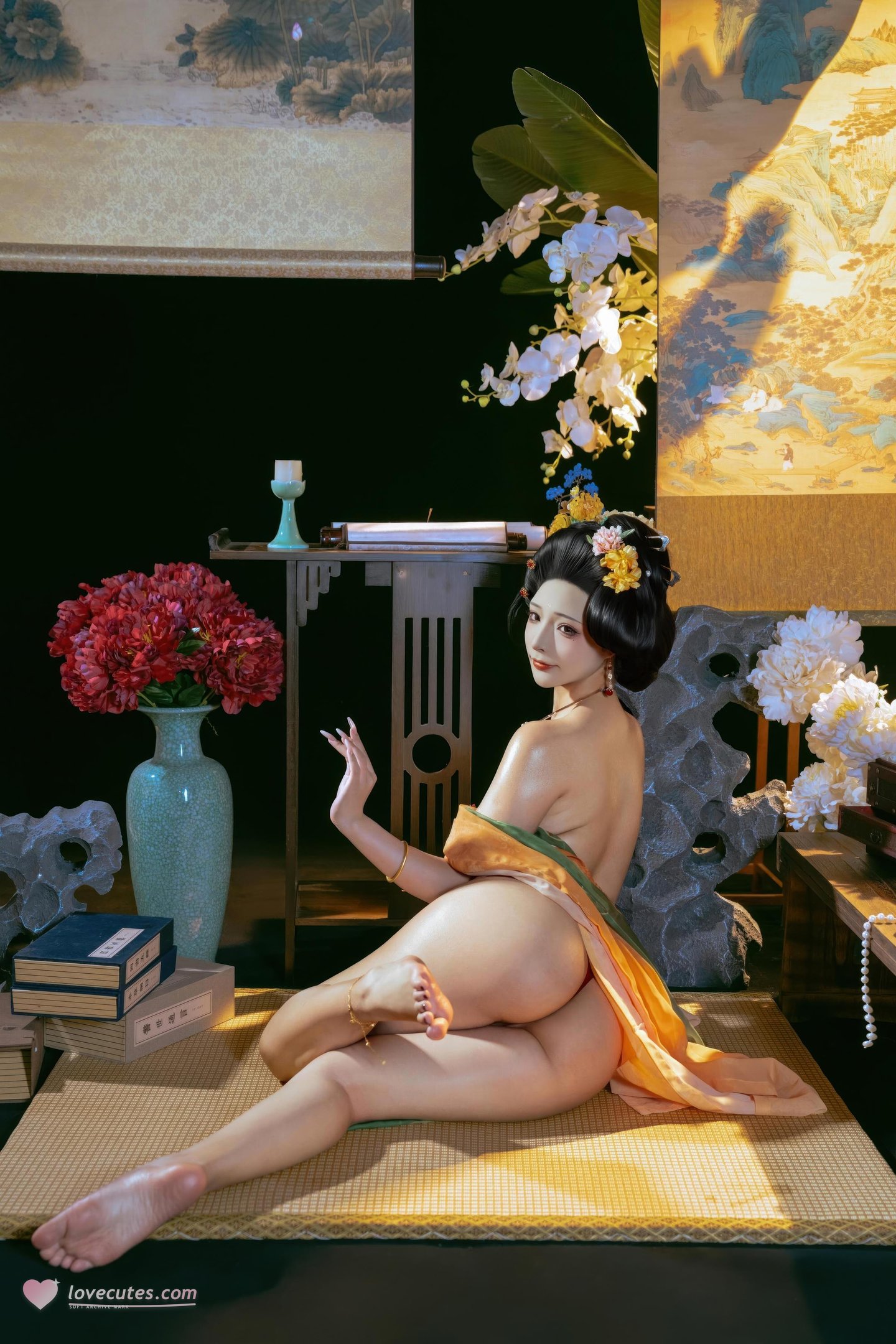 [私房] yuuhui玉汇 - 唐宫夜宴：唐风宫廷裸身露臀 古风大尺度 136P