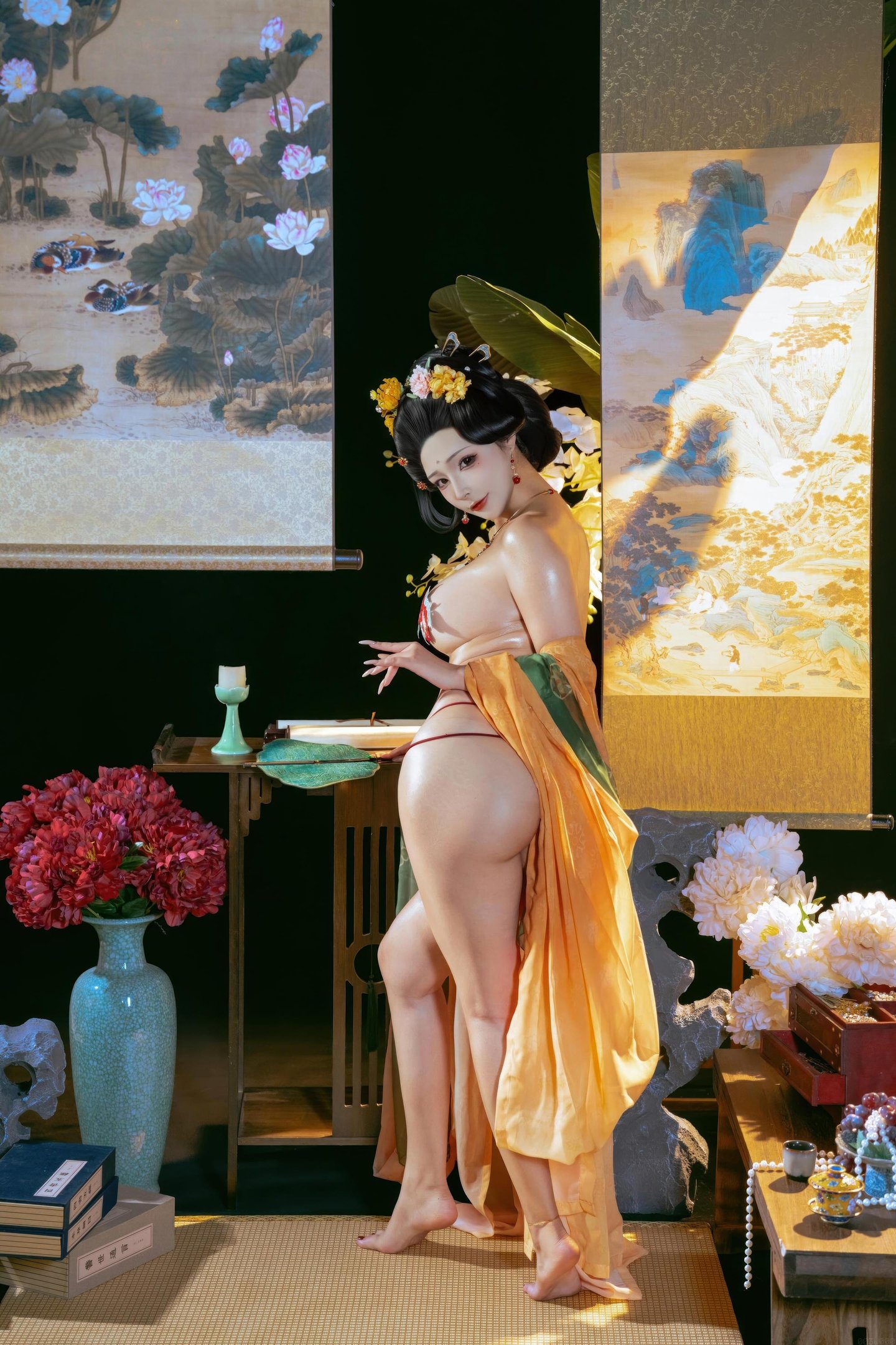 [私房] yuuhui玉汇 - 唐宫夜宴：唐风宫廷裸身露臀 古风大尺度 136P