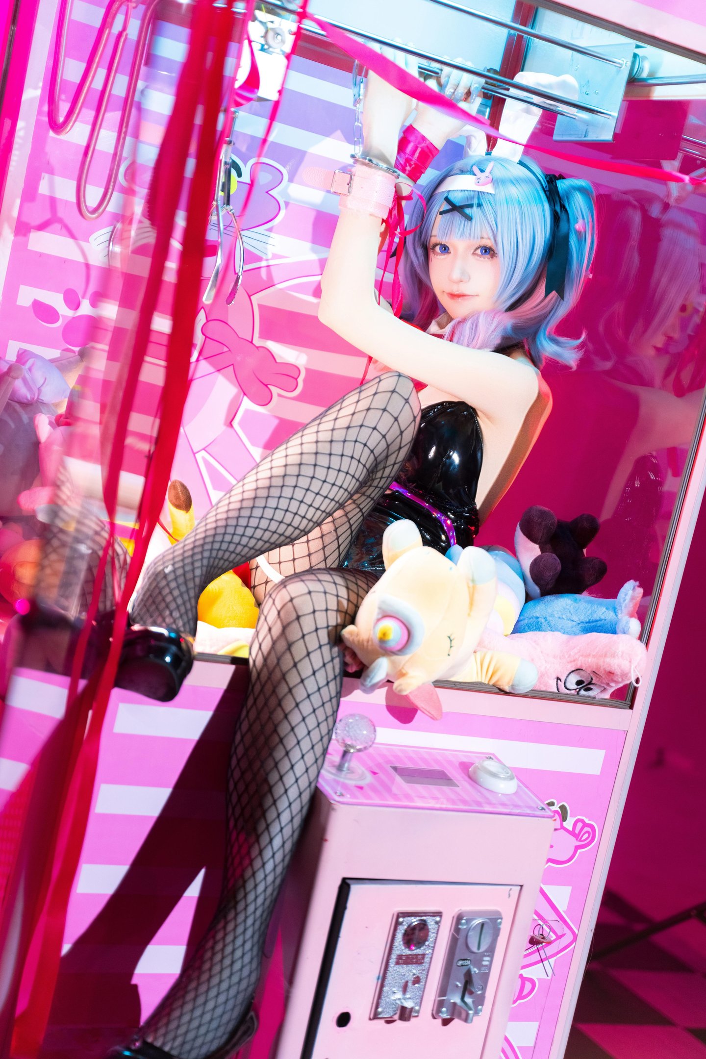 [คอสเพลย์] 双木扶苏 - กระต่ายในถ้ำ: กระต่ายสาวผมสีน้ำเงิน ถุงน่องสวย ขนาดใหญ่ 18P
