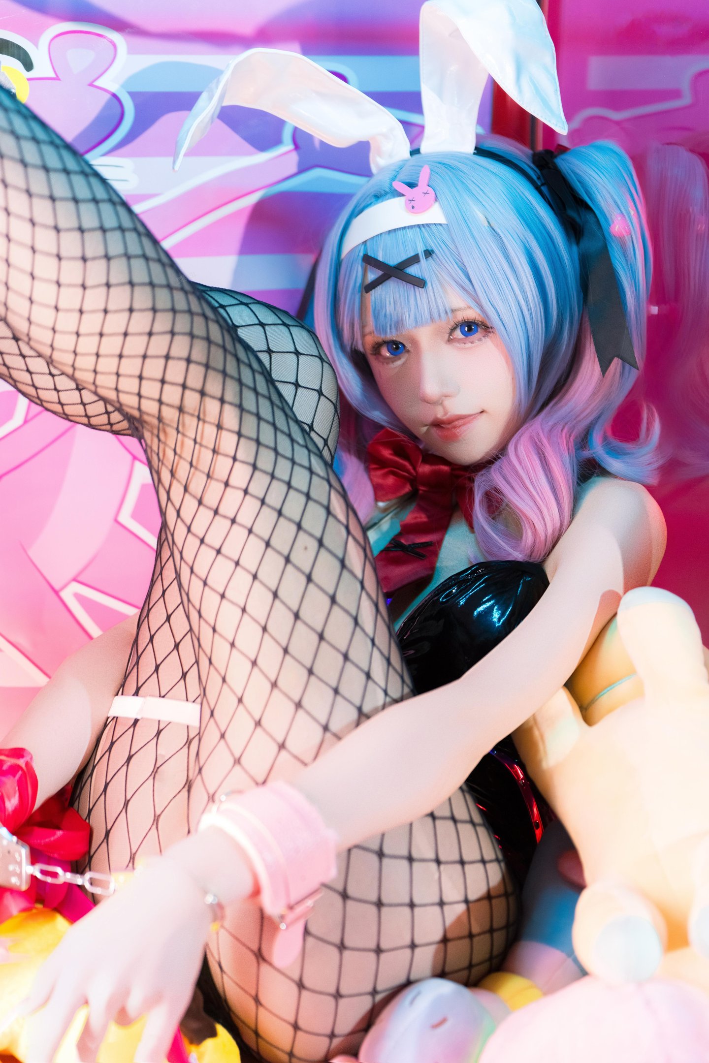 [คอสเพลย์] 双木扶苏 - กระต่ายในถ้ำ: กระต่ายสาวผมสีน้ำเงิน ถุงน่องสวย ขนาดใหญ่ 18P