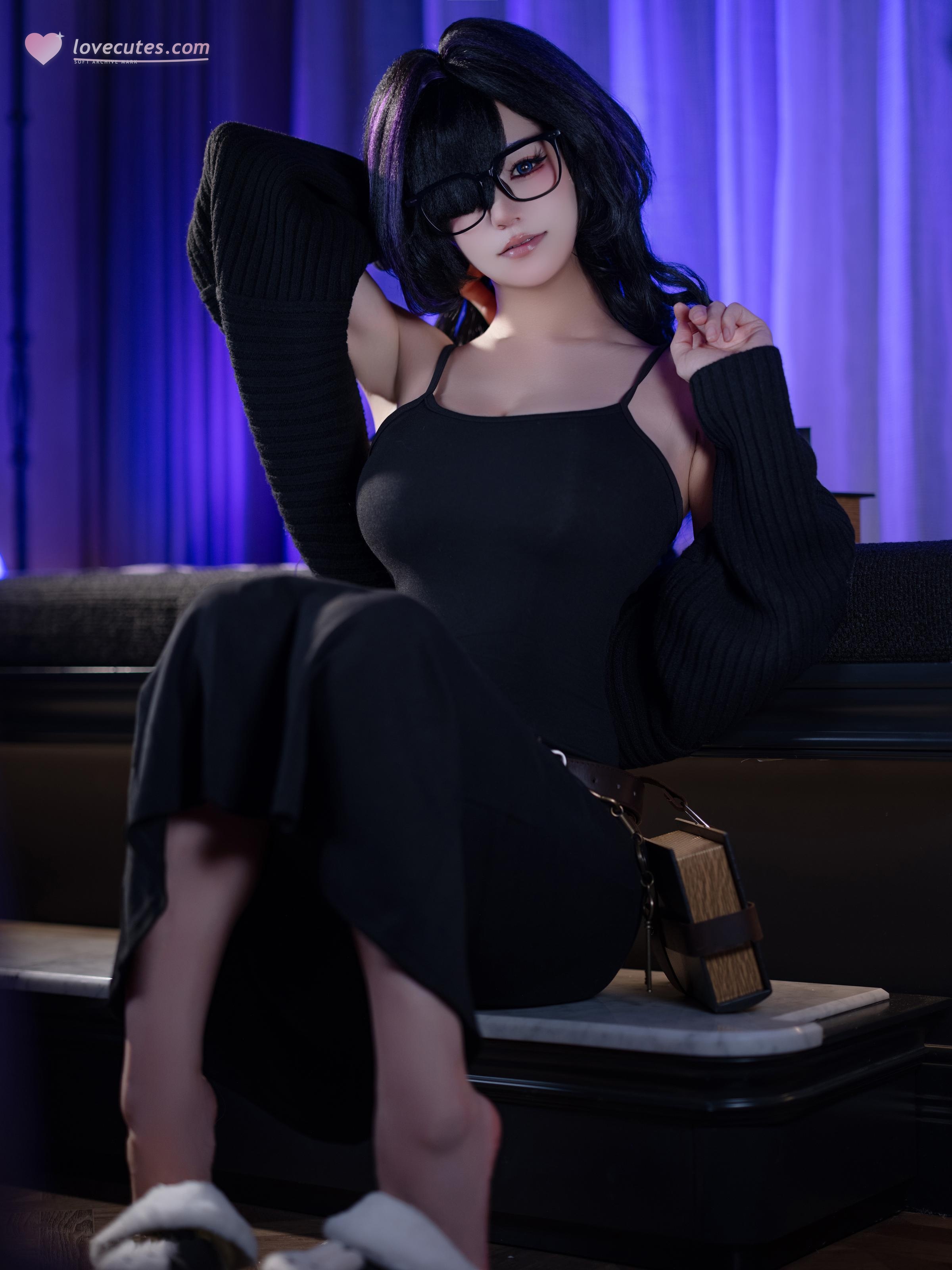 '[cosplay] 小仓千代w - Nikke Thần Nữ Chiến Thắng Rebell: Tóc Đen Kính Mát, Phô Diện Nhân Vật 38P'