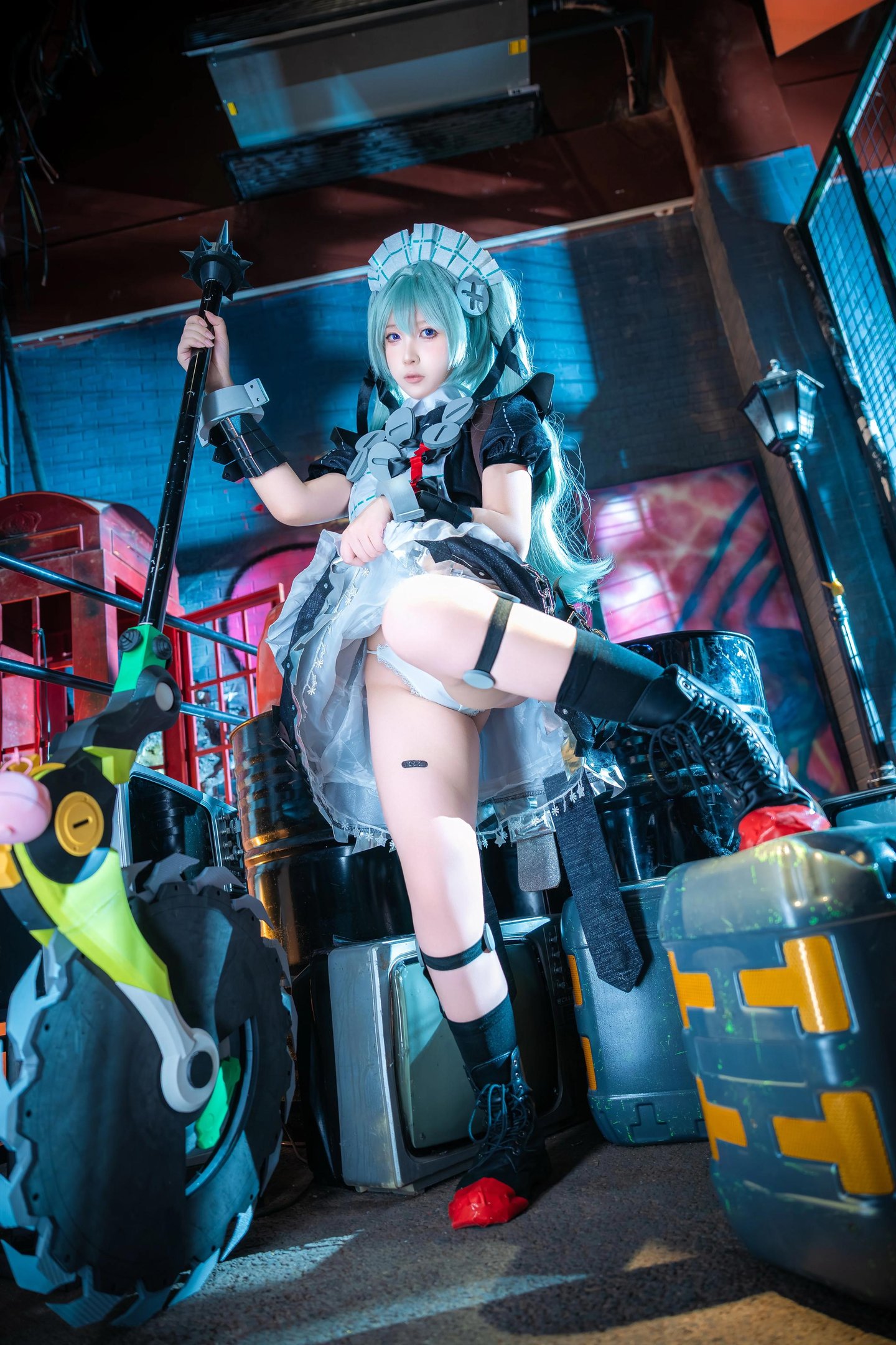 [Cosplay] Xiao He Sweet Wine - Zero Escape Kelin: Green-Haired Maid Mechanical Scene Character Recreation 69P
