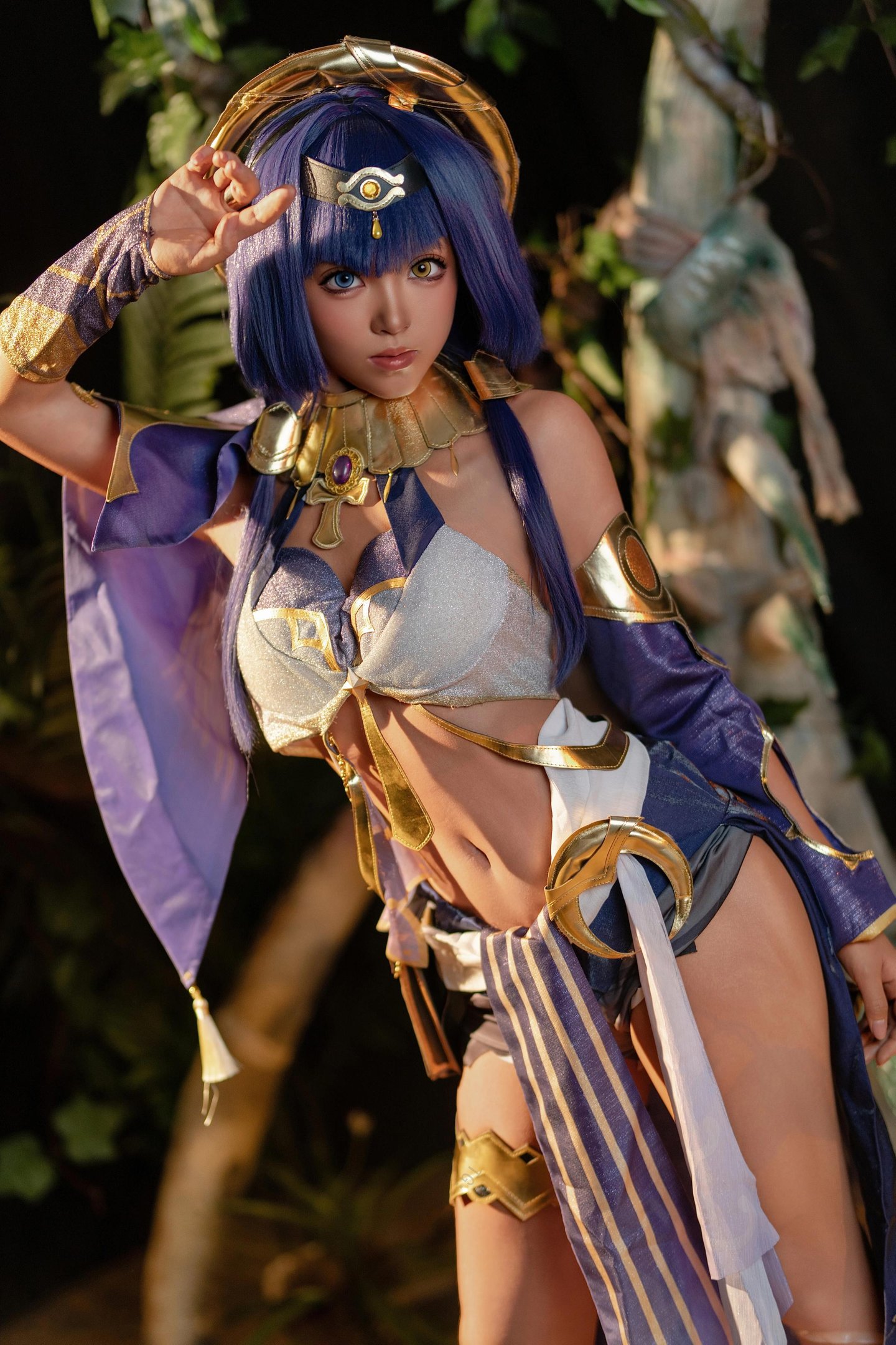 【Cosplay】Bangni 邦尼 - 原神 坎蒂絲：沙地金飾高跟露臀大尺度還原 70P