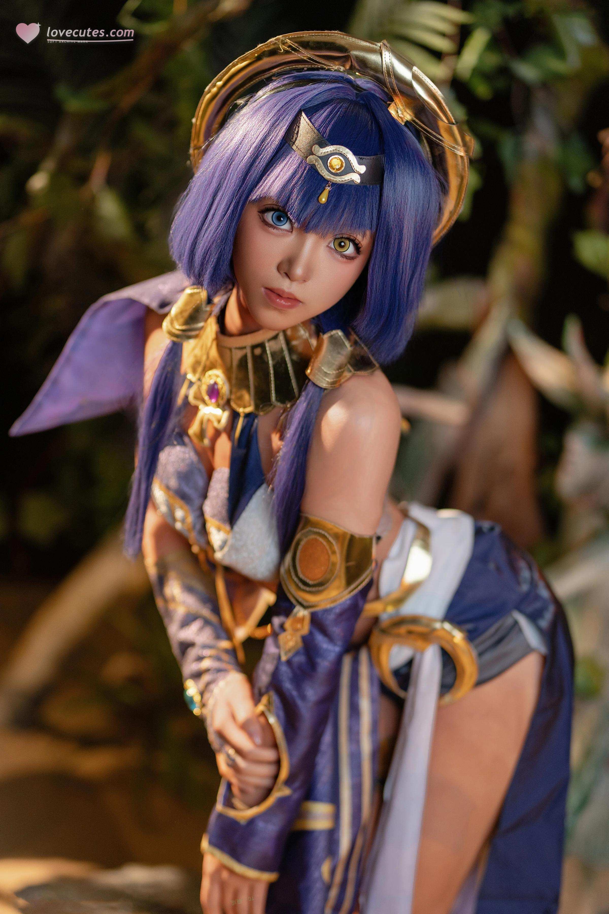[Cosplay] Bangni - Genshin Impact Candace: Desert Gold High Heels with Revealing Back, 70P